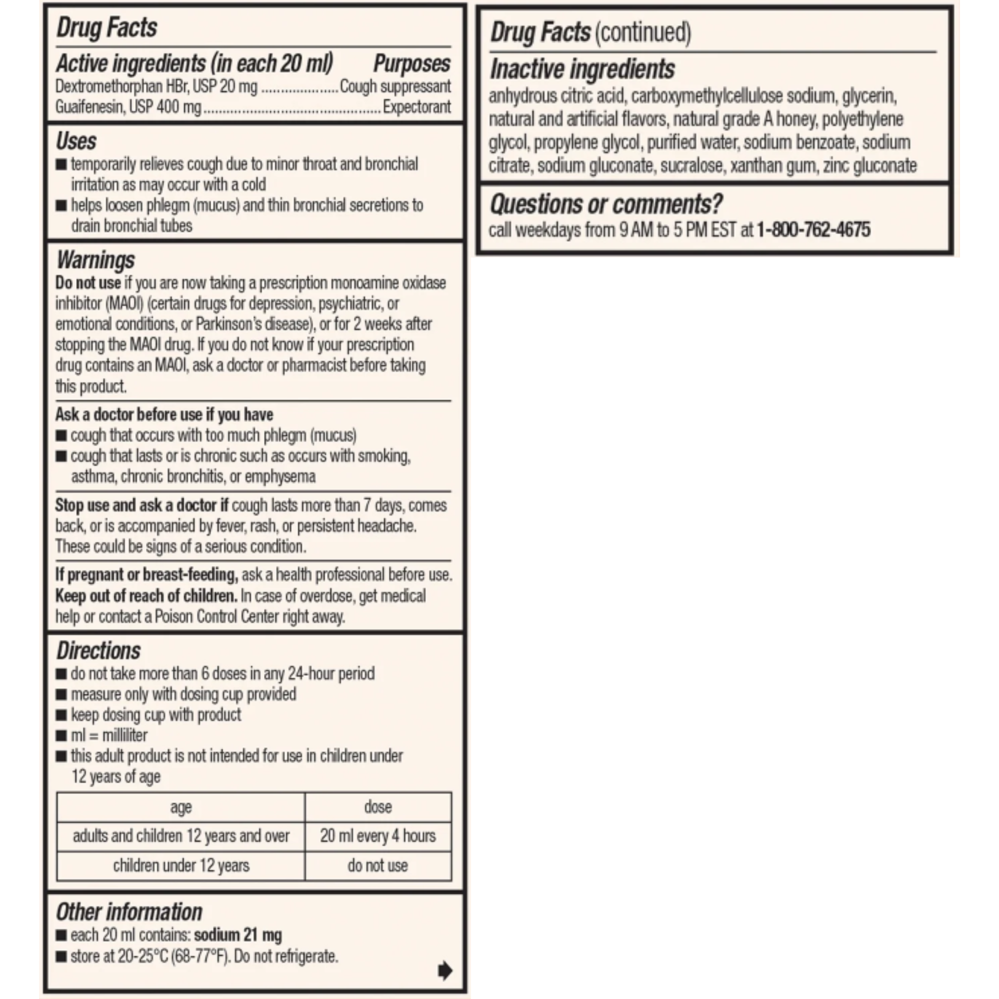 Robitussin Day Maximum Strength Honey Cough and Chest Congestion DM, 4 fl oz