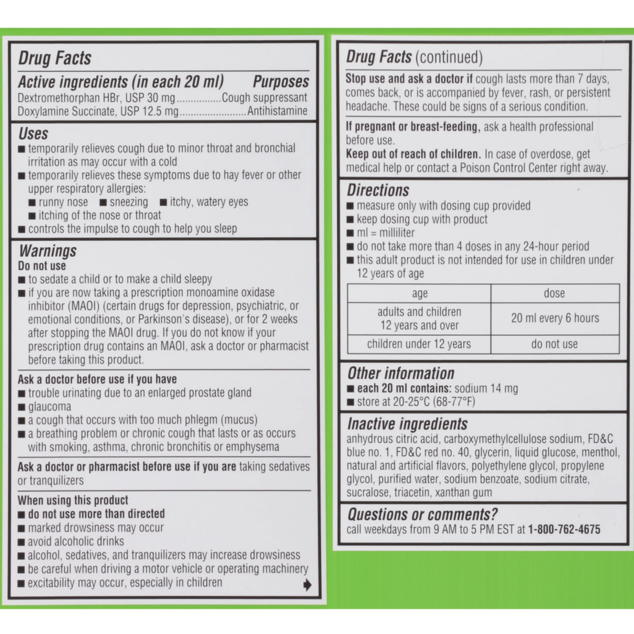 Robitussin Maximum Strength Nighttime Cough DM Max, Adult Formula, Berry Flavor Syrup 4 fl oz Bottle