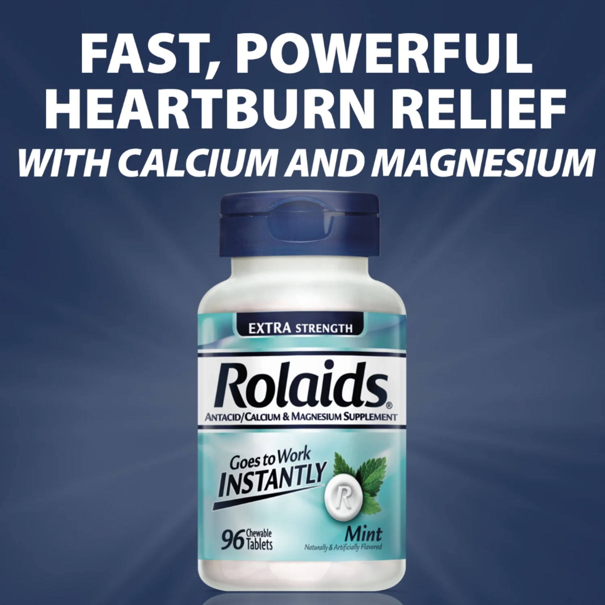 Rolaids Extra Strength Antacid, 96 Chewable Tablets, Mint Flavor, Extra Strength Heartburn Relief