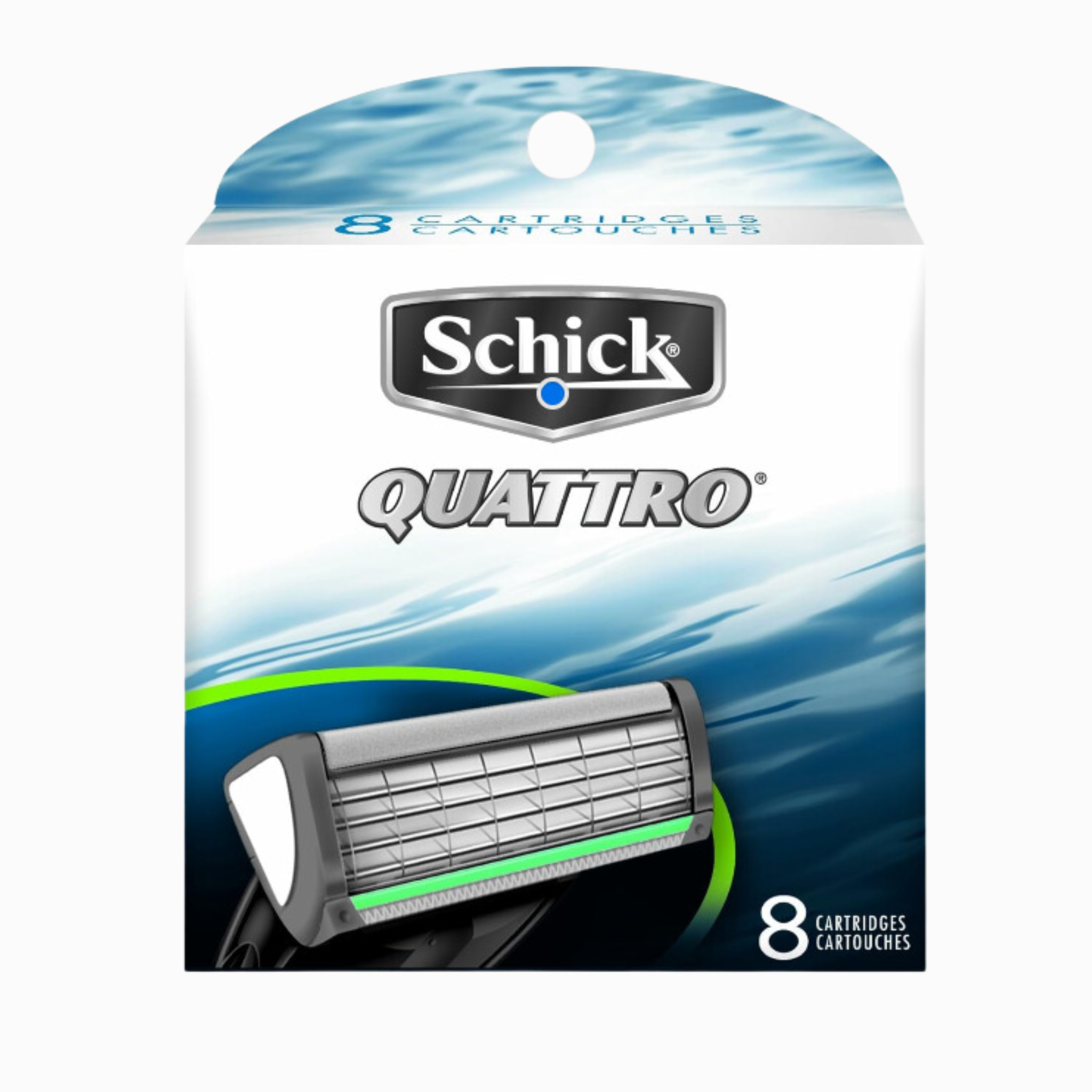 Schick, Quattro Razor Blade Refill Cartridges, Smooth and Precise Shave for Men, 8 Count