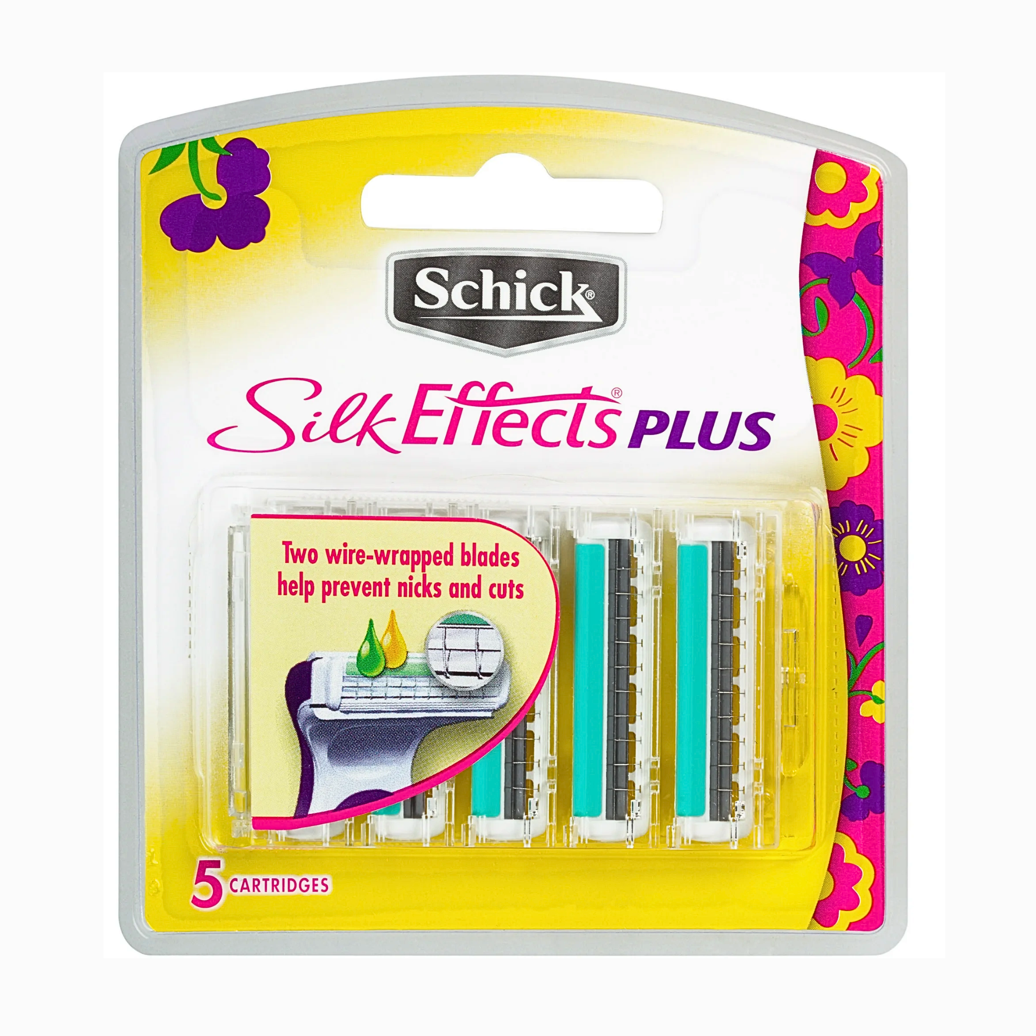 Schick, Silk Effects Plus Razor Blade Refills for Women, Smooth and Gentle Shave, 5 Count