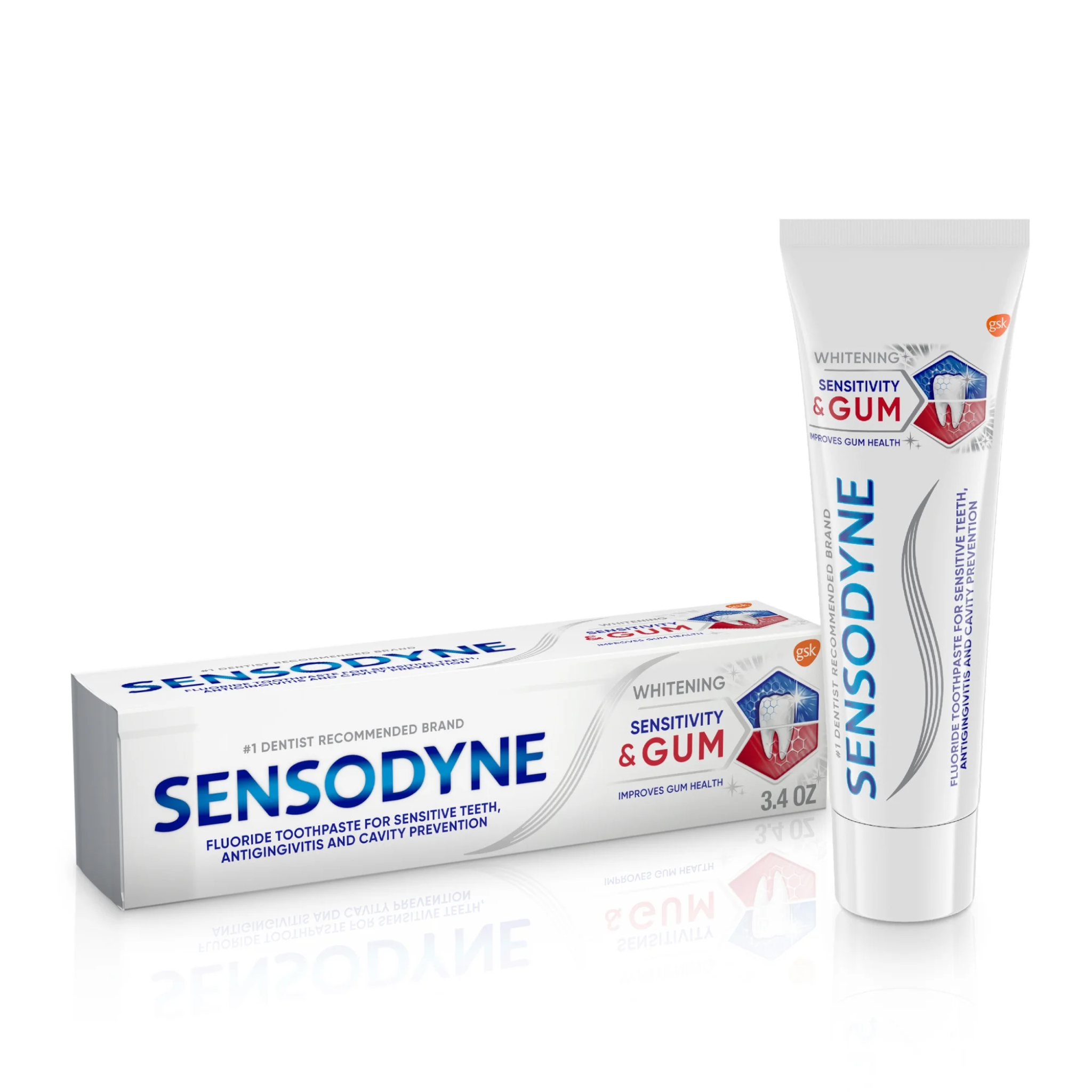 Sensitivity & Gum Whitening Toothpaste, Sensitive Teeth and Gum Care for a Brighter Smile, 3.4 oz