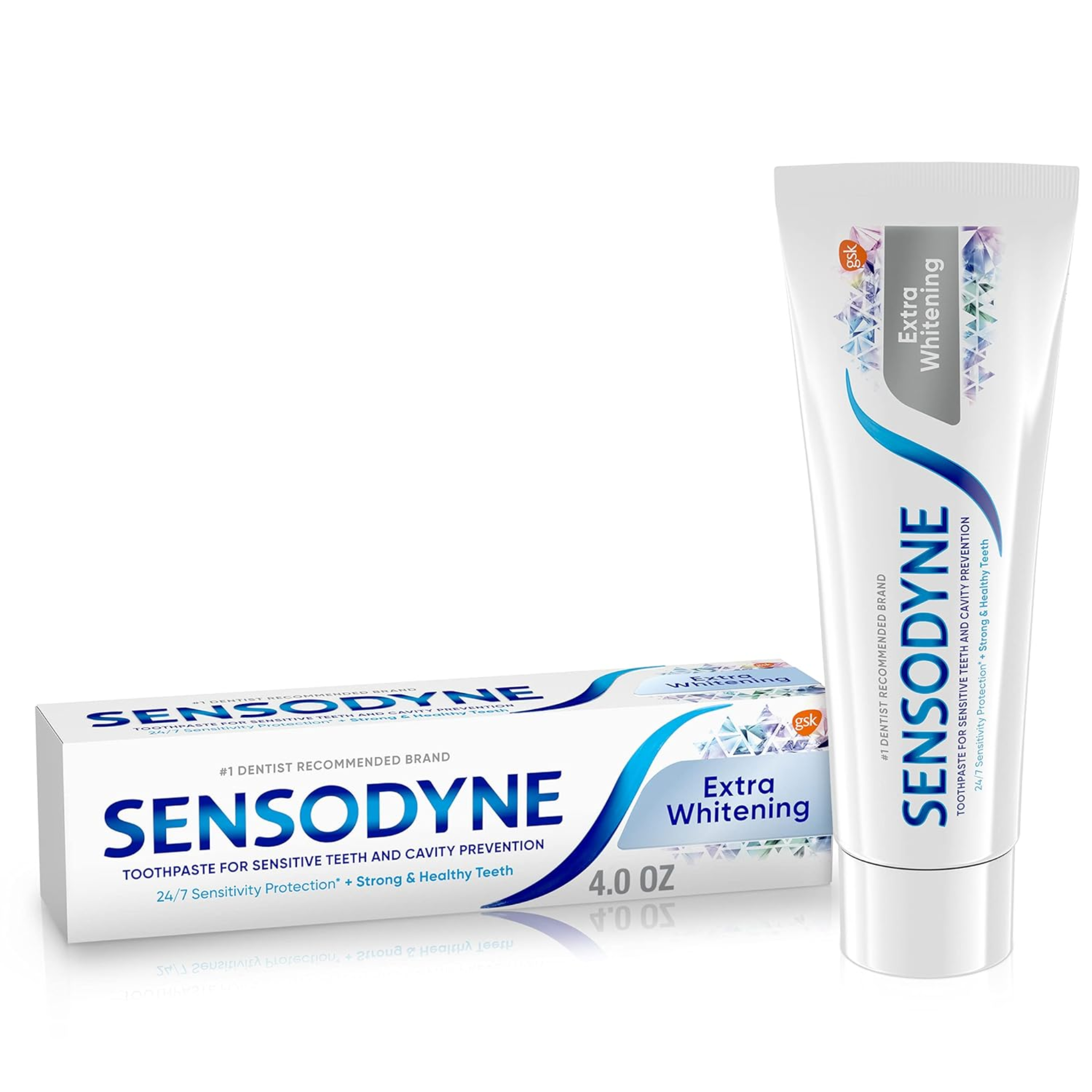 Sensodyne, Extra Whitening Toothpaste for Sensitive Teeth, Cavity Prevention and Gentle Whitening, 4 Ounces