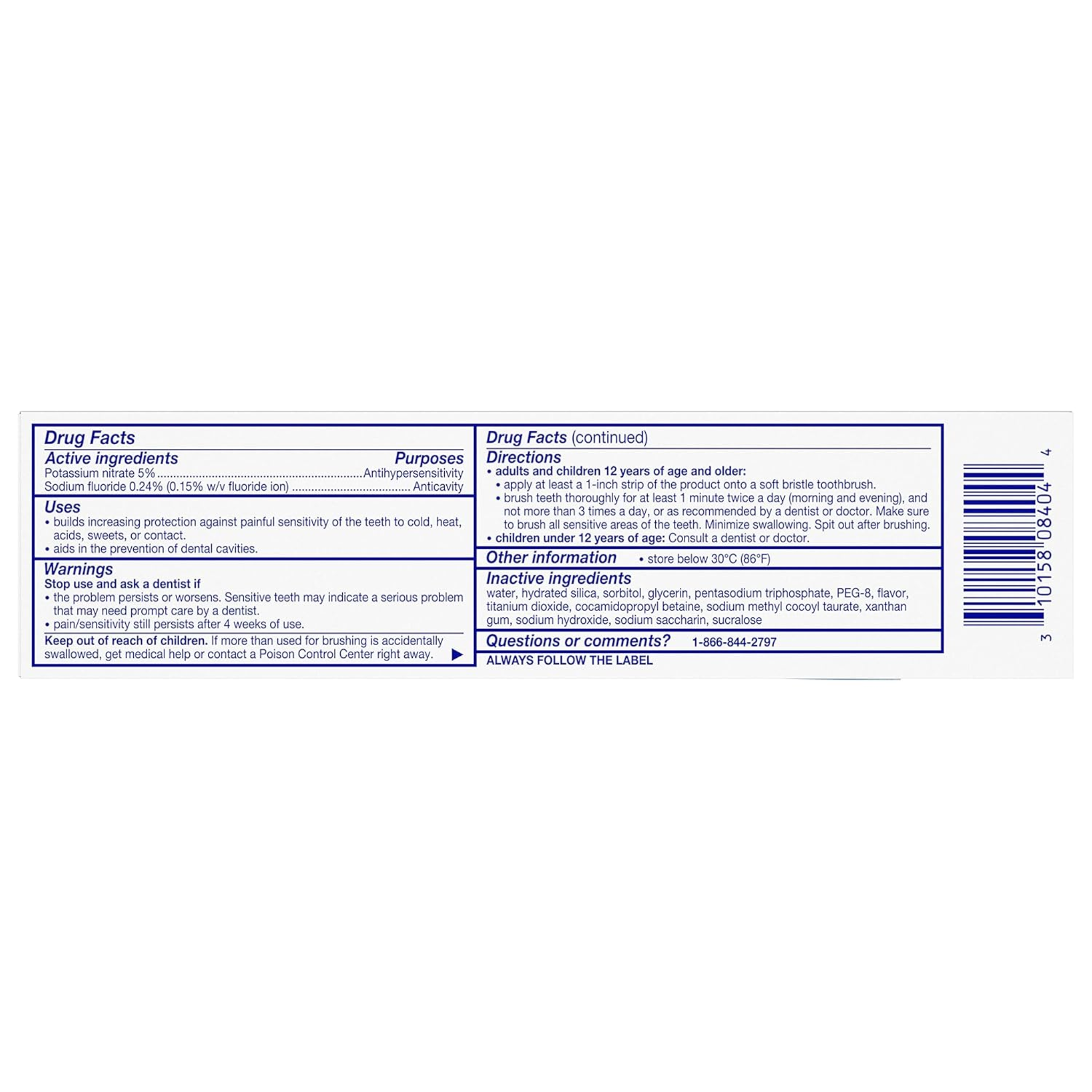 Sensodyne, Extra Whitening Toothpaste for Sensitive Teeth, Cavity Prevention and Gentle Whitening, 4 Ounces