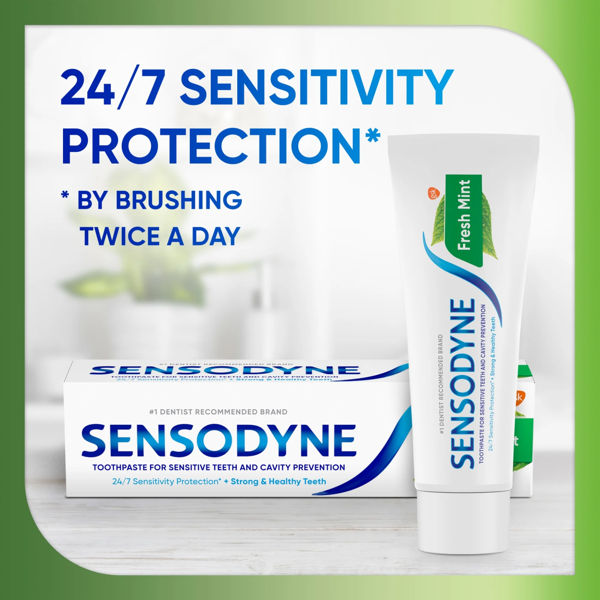 Sensodyne, Fresh Mint Toothpaste, Cavity Prevention and Sensitivity Relief, 4 Ounces