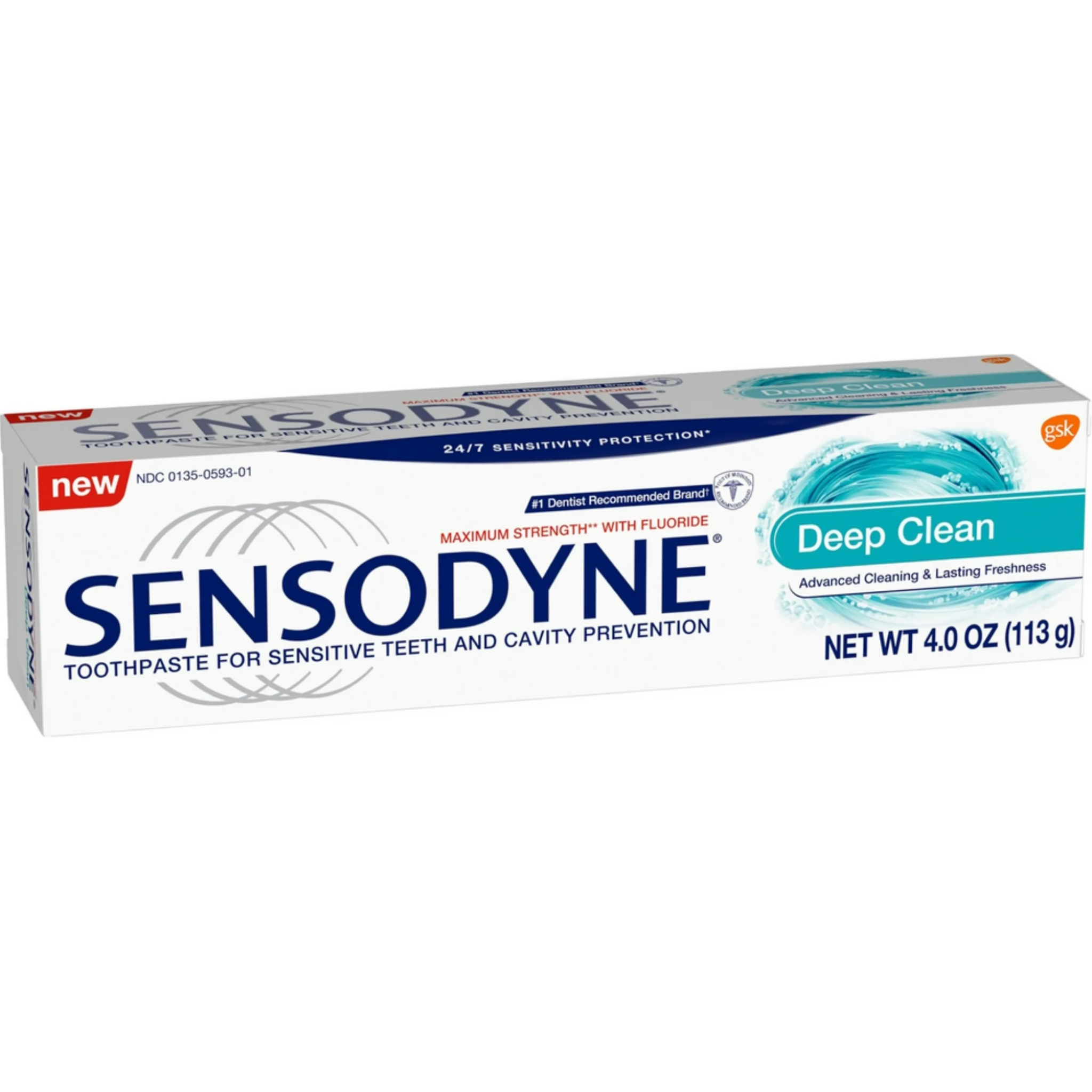 Sensodyne, Toothpaste for Sensitive Teeth, Deep Clean Formula for Fresh Breath and Enamel Protection, 4 oz