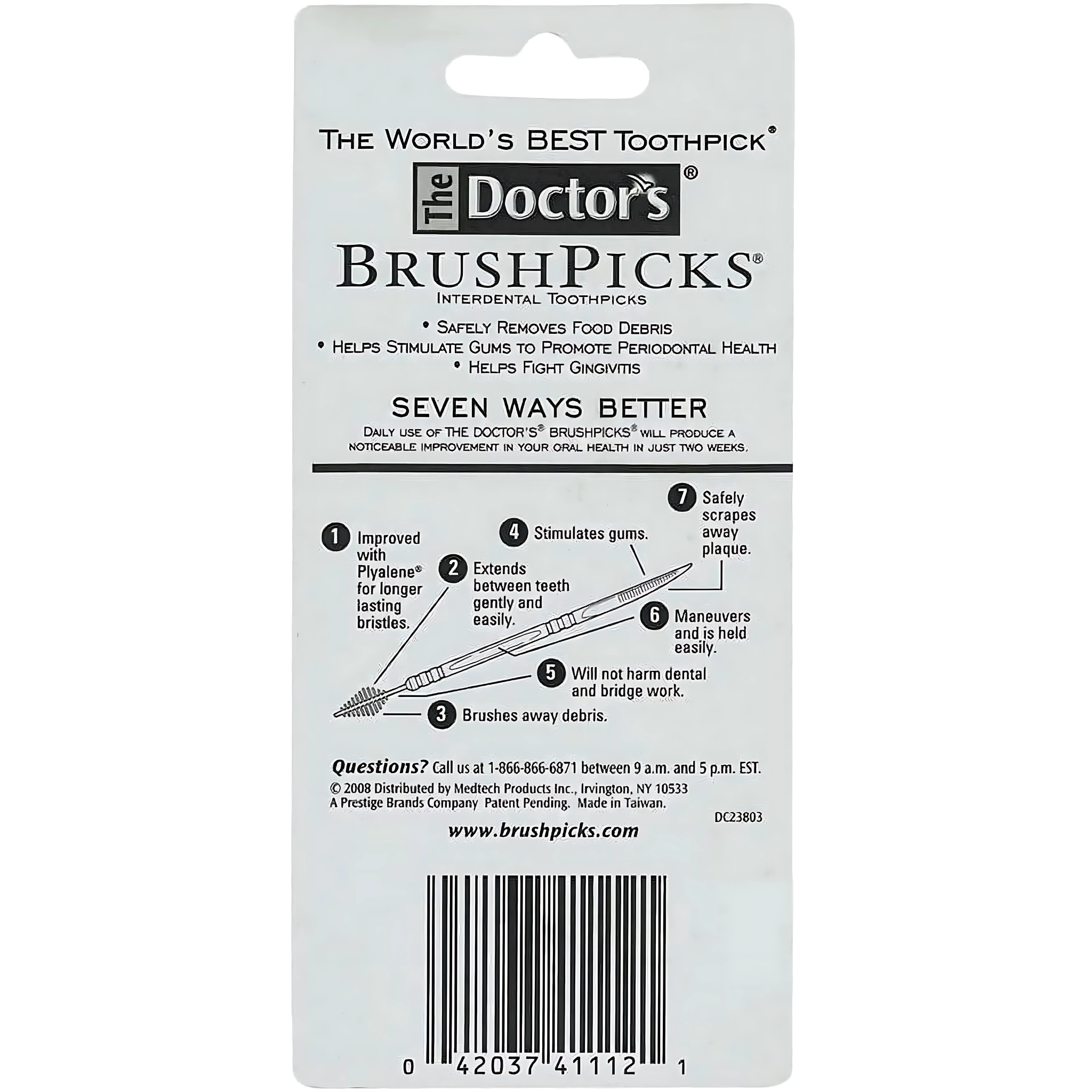 The Doctors Brush Picks, Interdental Toothpicks, Convenient and Effective for Gum Care, 120 Count