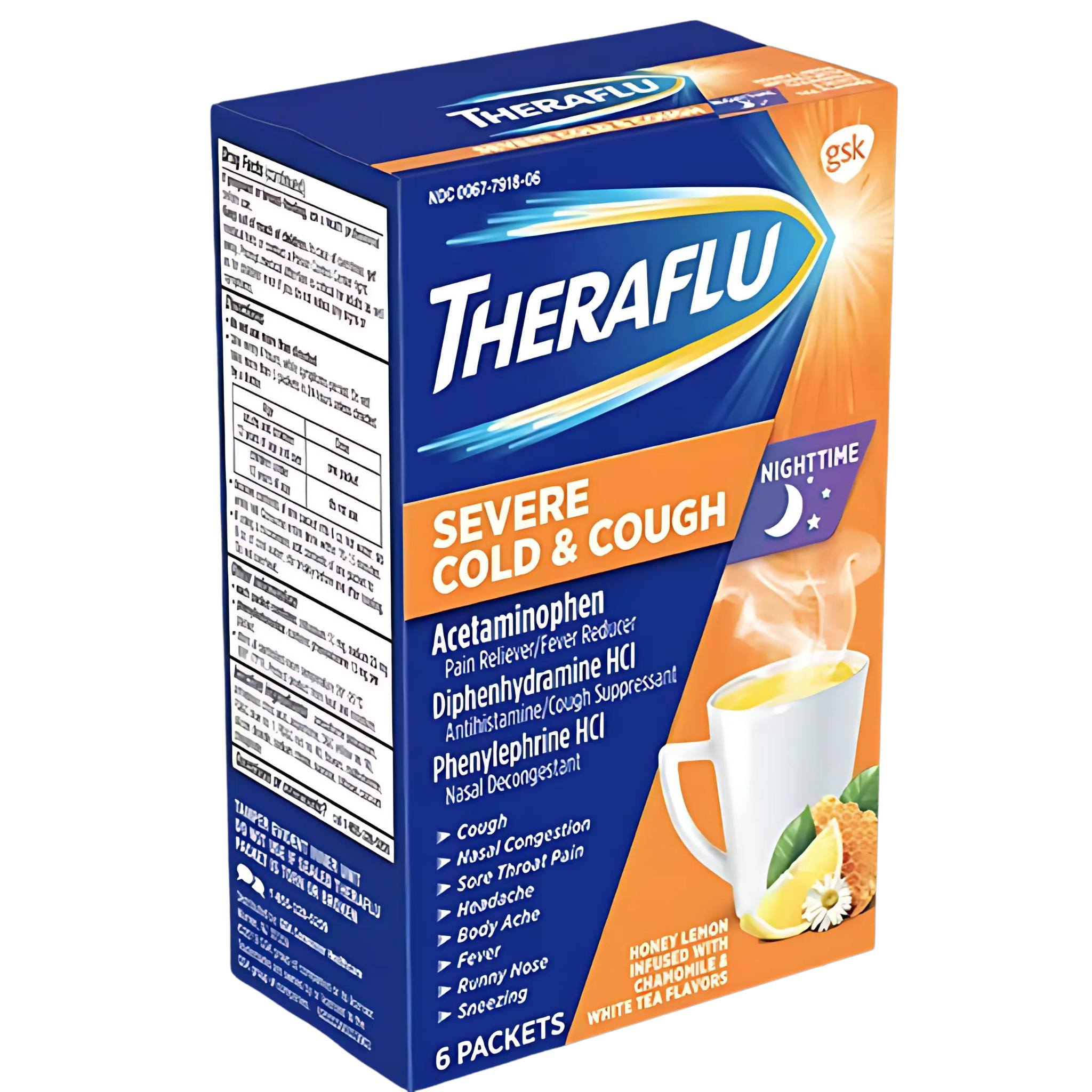 Theraflu Nighttime Severe Cold and Cough Medicine, 6 Ct.