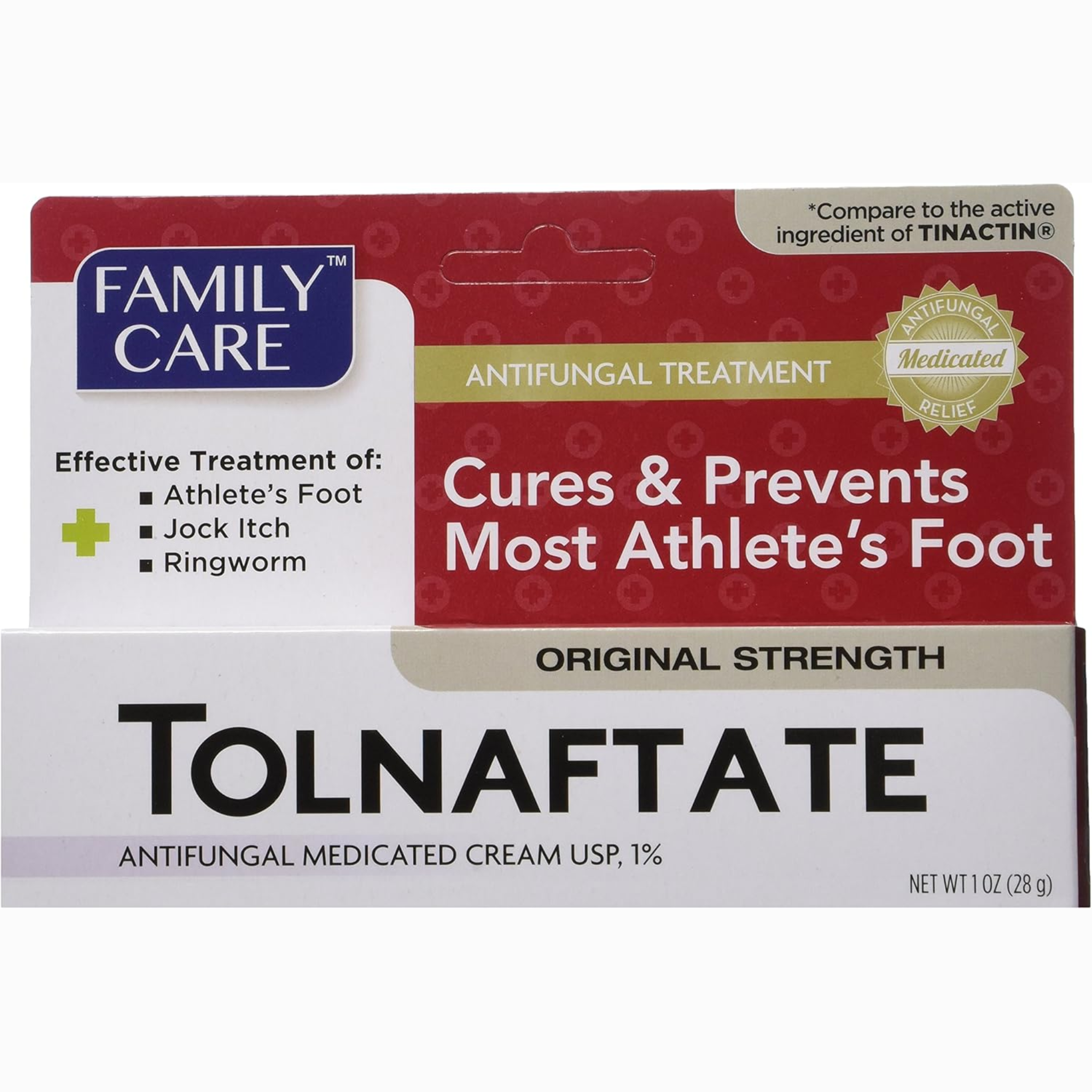 Tolnaftate, Antifungal Athlete’s Foot Cream USP 1%, Compare to Tinactin, Effective Treatment for Fungal Infections, 1 OZ