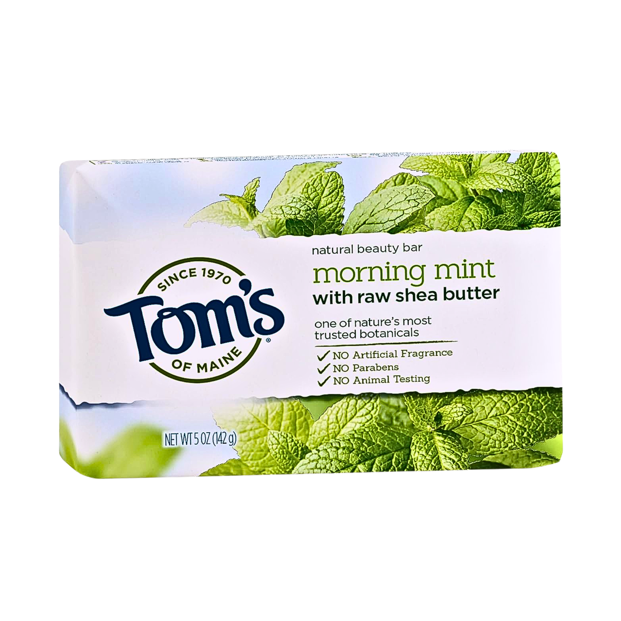 Tom's of Maine, Natural Beauty Bar Soap, Mint & Raw Shea Butter, Refreshing & Moisturizing, 5 oz