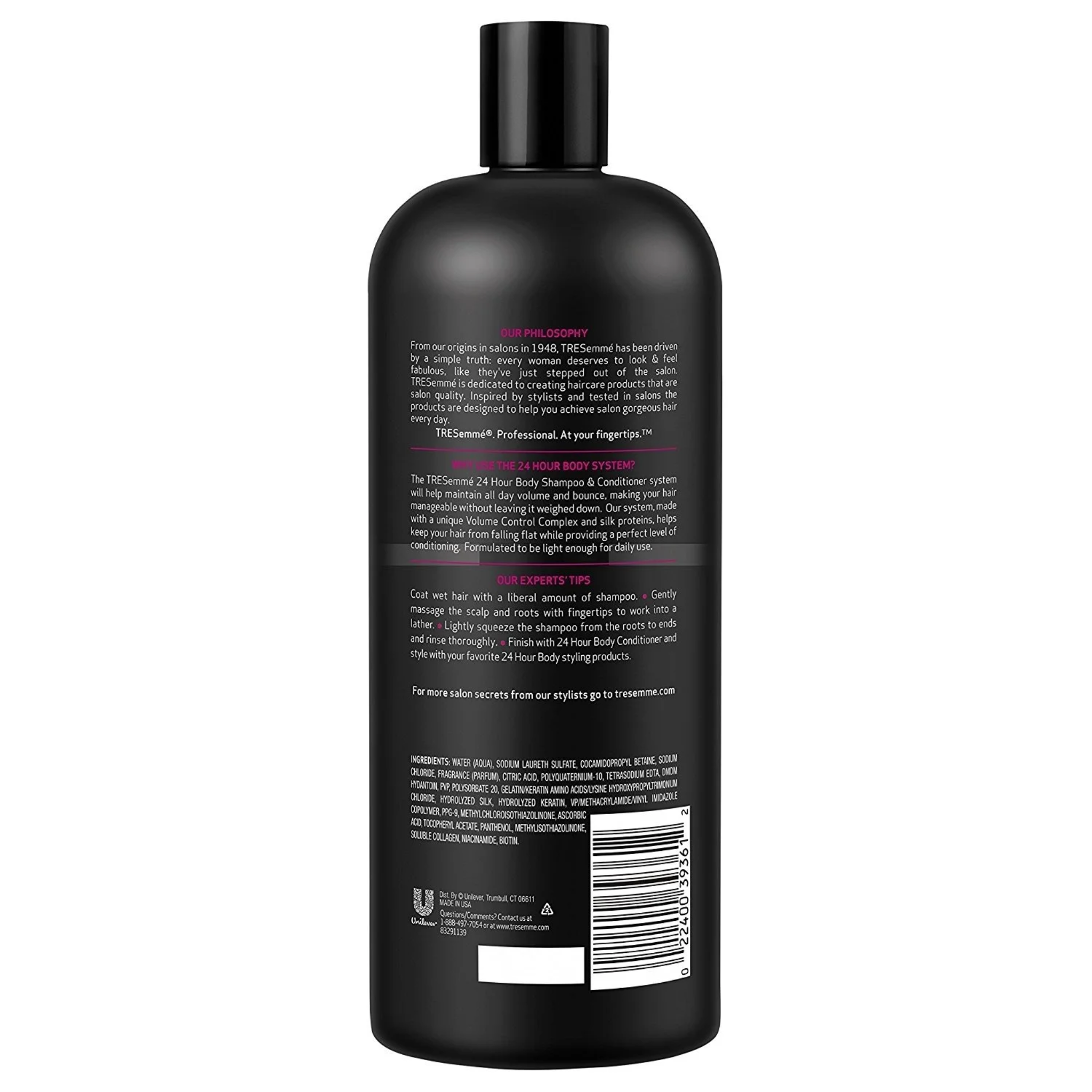 Tresemme, Pro Solutions 24 Hour Body Thickening Volumizing Shampoo, Shine Enhancing Formula with Silk Proteins, 28 fl oz