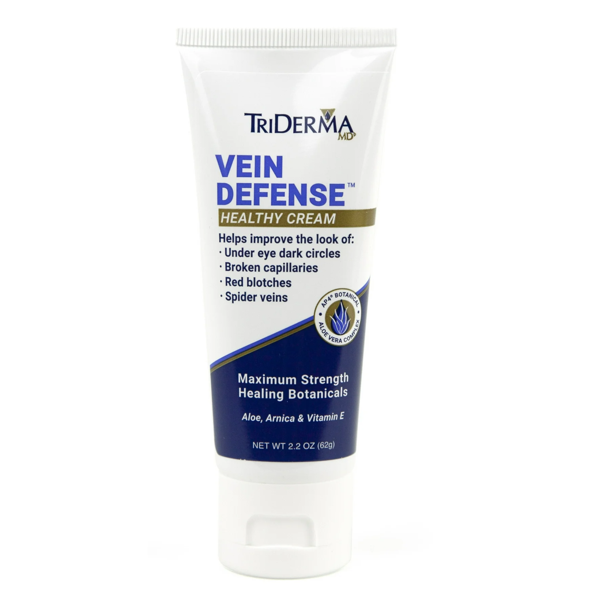 TriDerma, Vein Defense Healthy Cream, Helps Improve Spider Veins & Under-Eye Dark Circles, 2.2 oz Tube