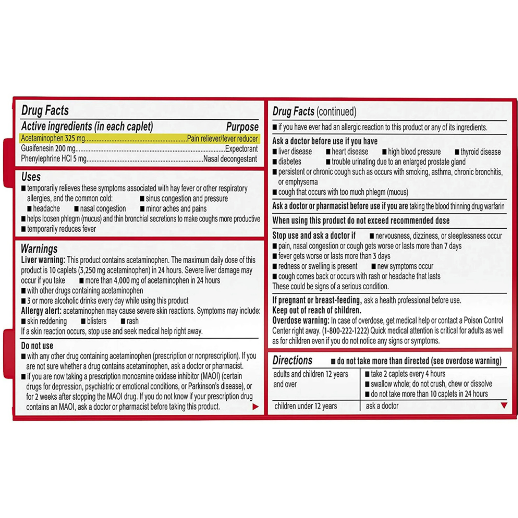 Tylenol Sinus, Daytime - Congestion & Pain Severe, 24 Caplets