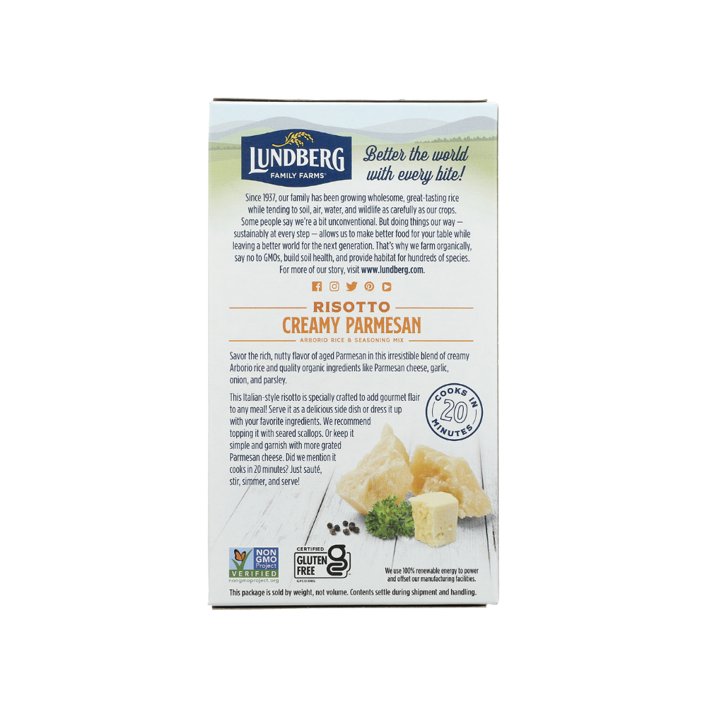 Lundberg Rice Creamy Parmesan Risotto, 5.5 oz (Pack of 6)