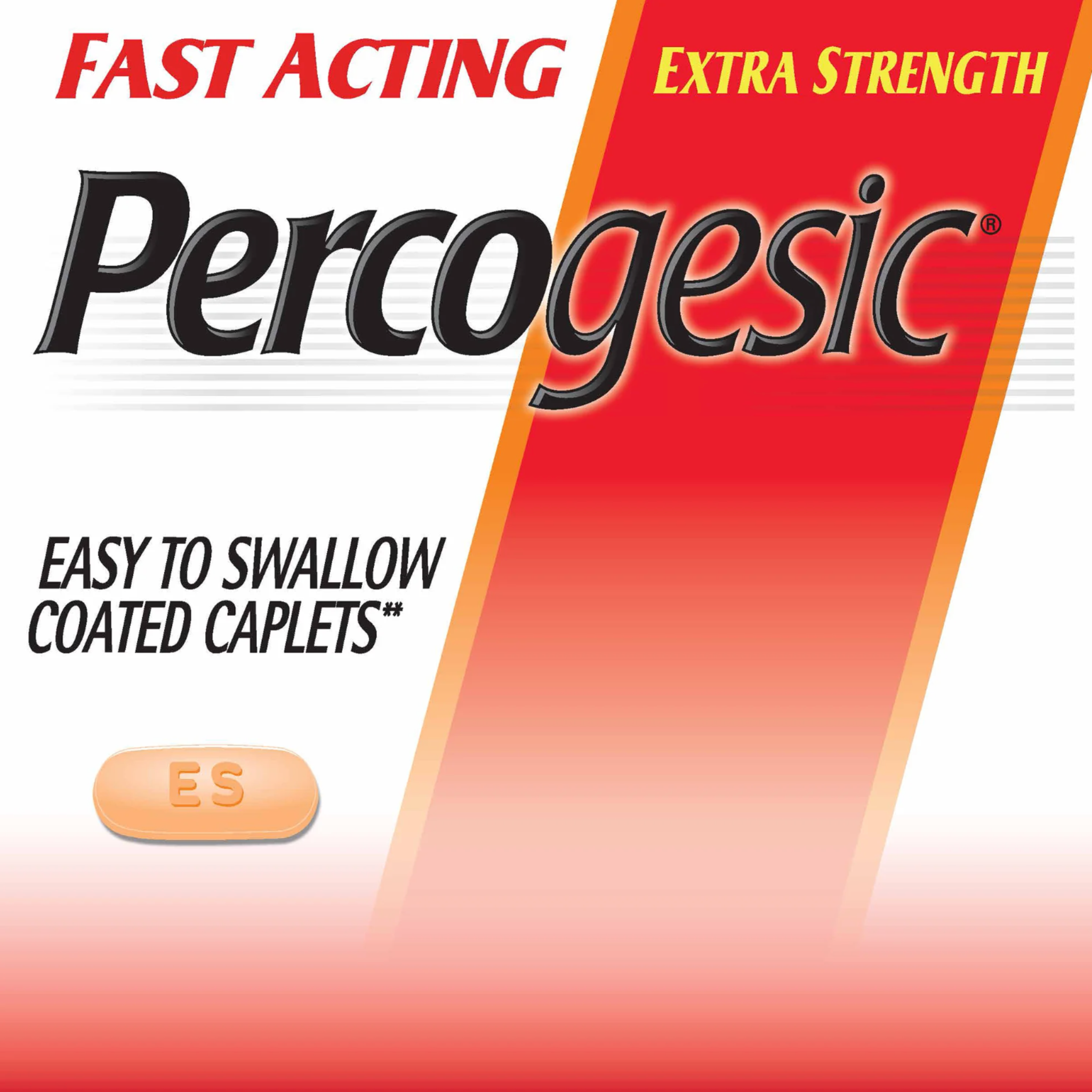 Percogesic Extra Strength Pain Relief, Aspirin Free Fast Acting Relief, Acetaminophen and Diphenhydramine, 40 Tablets