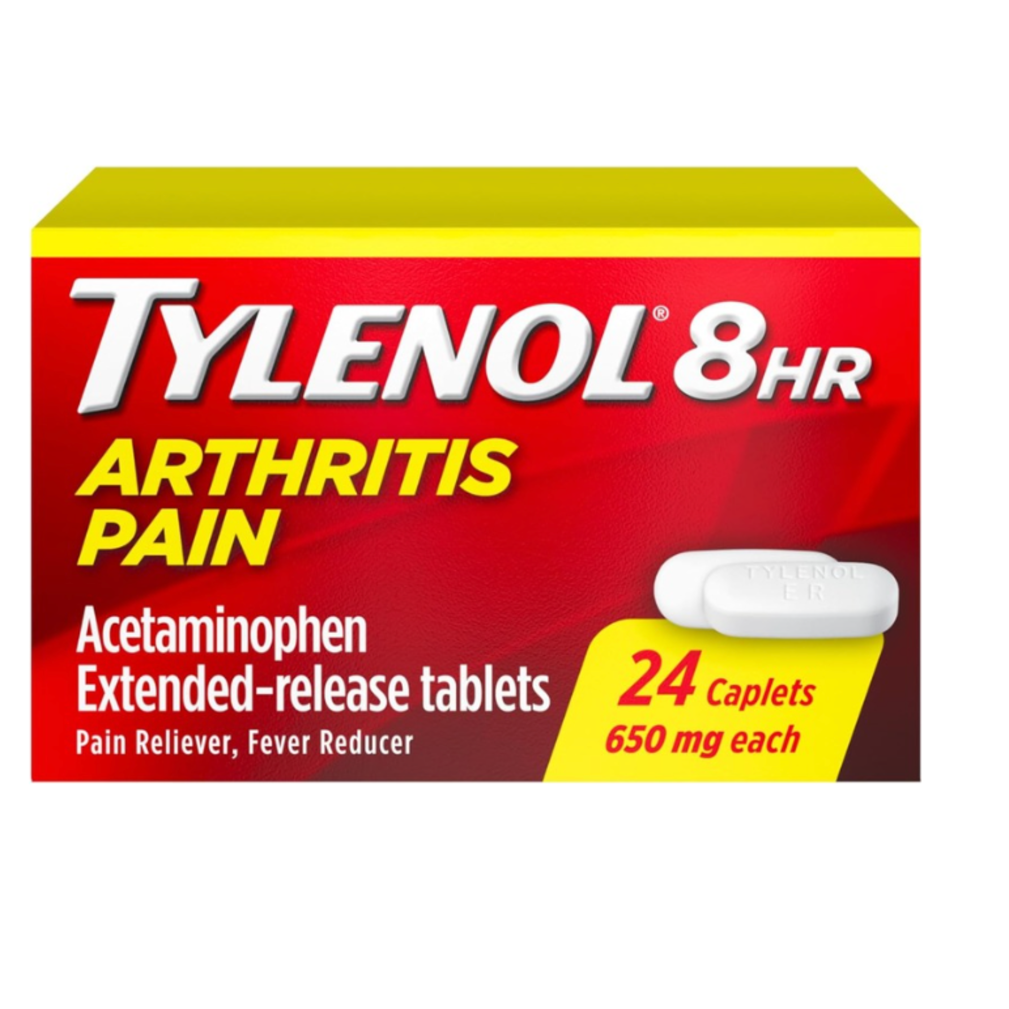 Tylenol 8 Hour Arthritis Pain Relief Extended-Release Tablets, 650 mg Acetaminophen, Joint Pain Reliever & Fever Reducer Medicine, Oral Pain Reliever for Arthritis & Joint Pain, 24 Count