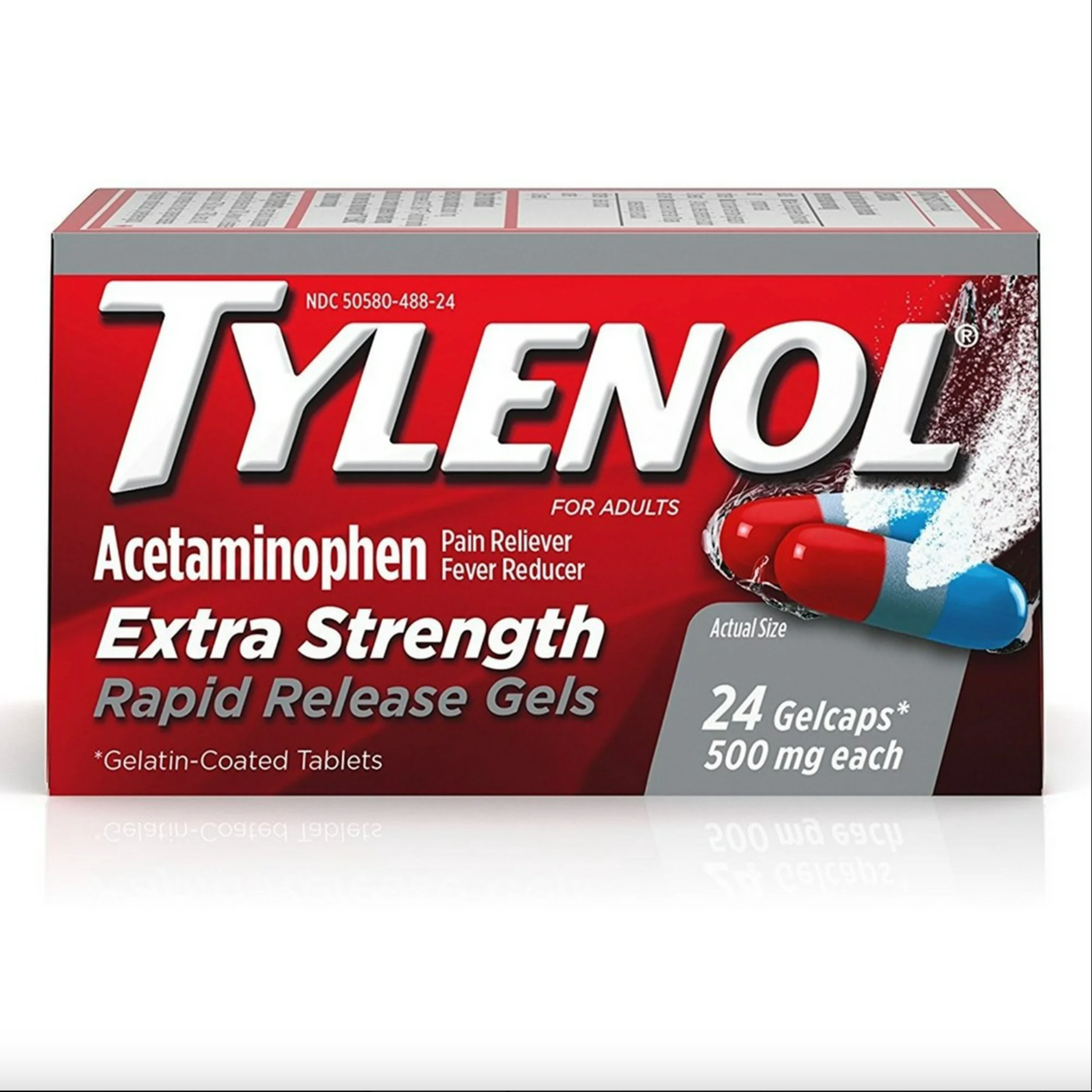 Tylenol Extra Strength Acetaminophen Rapid Release Gels, 24 Ct