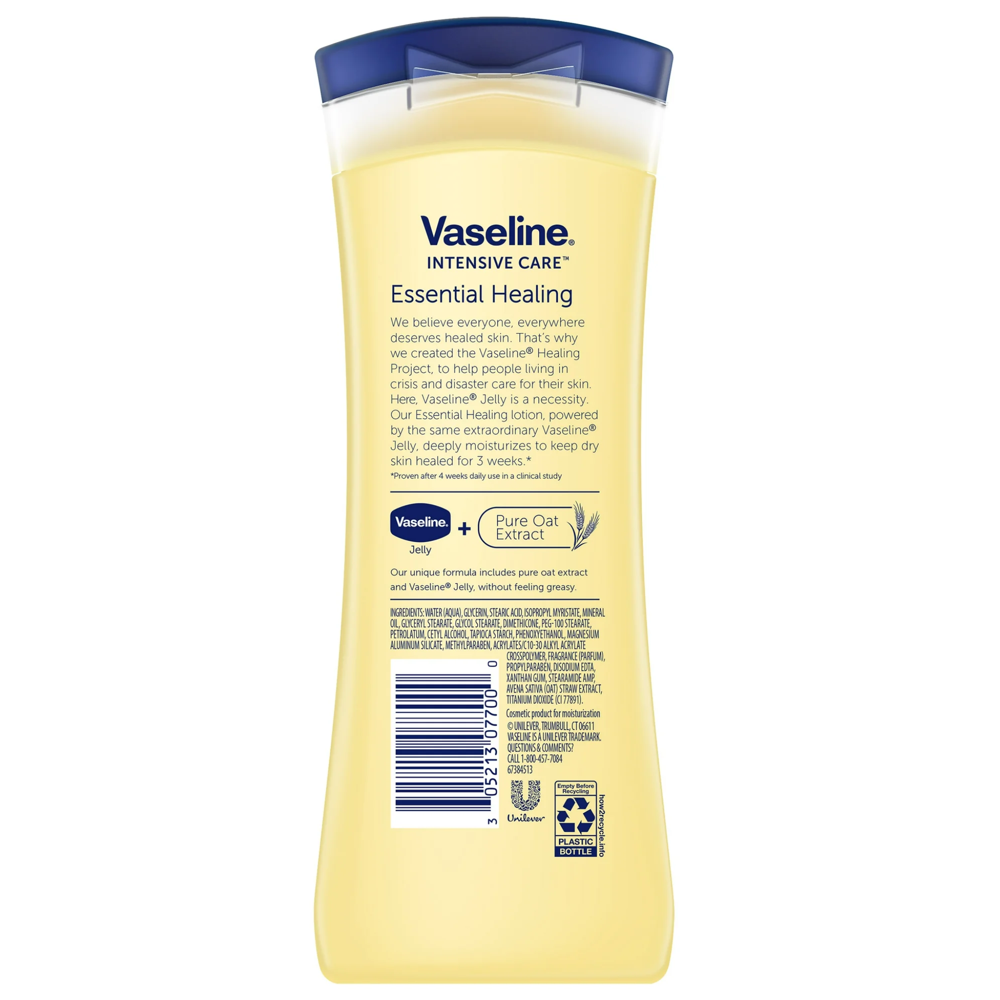 Vaseline, Intensive Care Essential Healing Body Lotion, Non-Greasy Moisture for Dry Skin, 10 fl oz Bottle