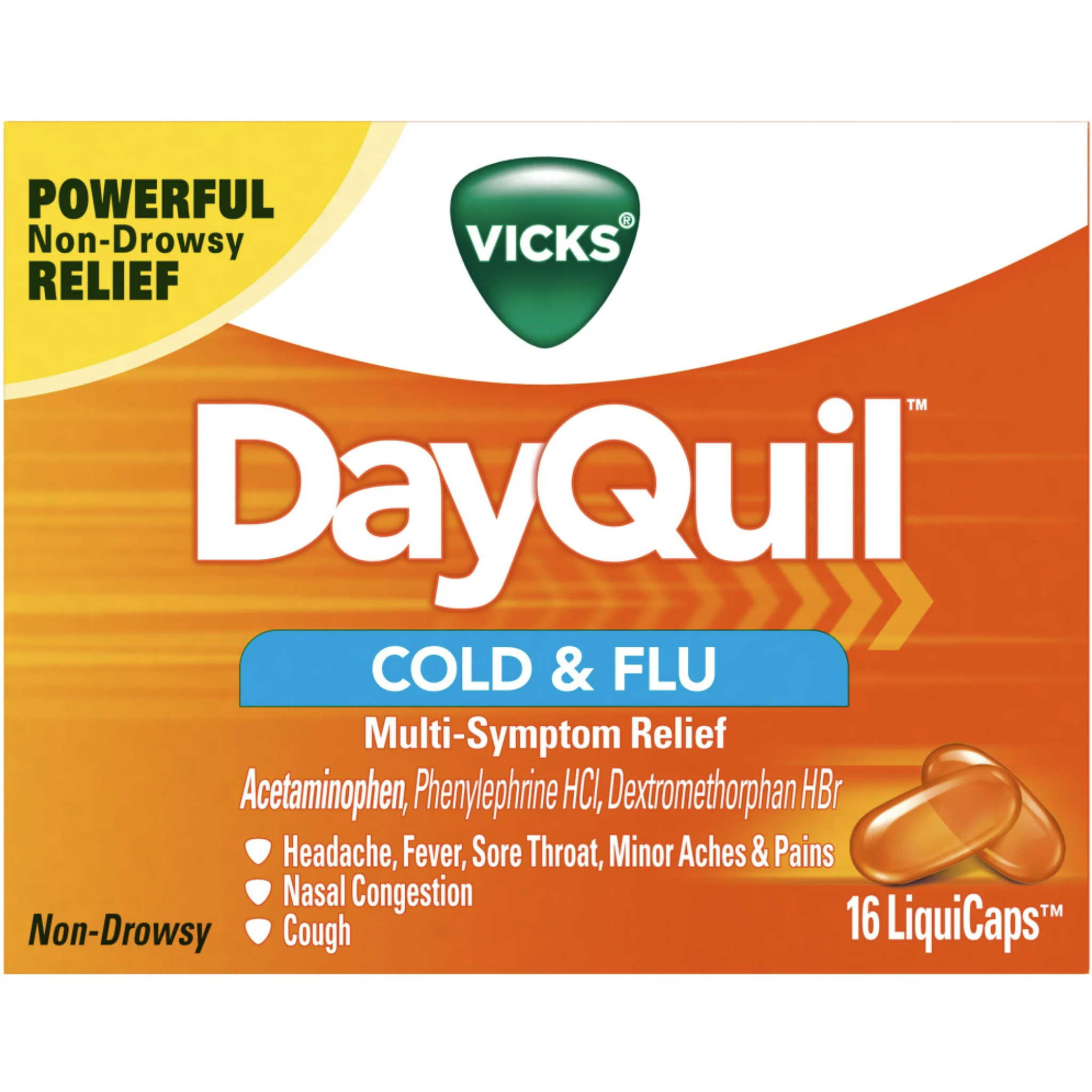 Vicks DayQuil Cold & Flu Multi-Symptom Relief LiquiCaps 16 ct