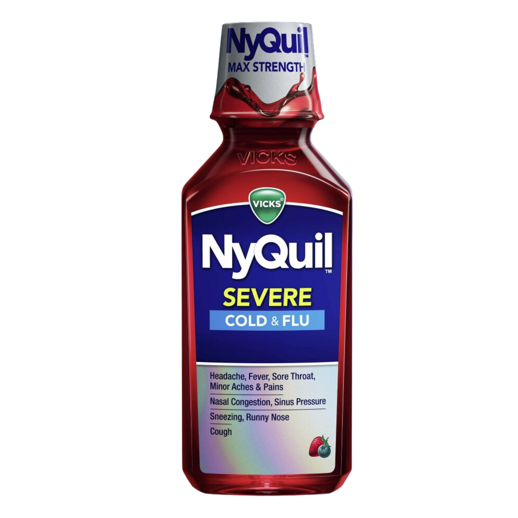 Vicks NyQuil Severe Cold and Flu Liquid Medicine, over-the-Counter Medicine, 8 fl oz