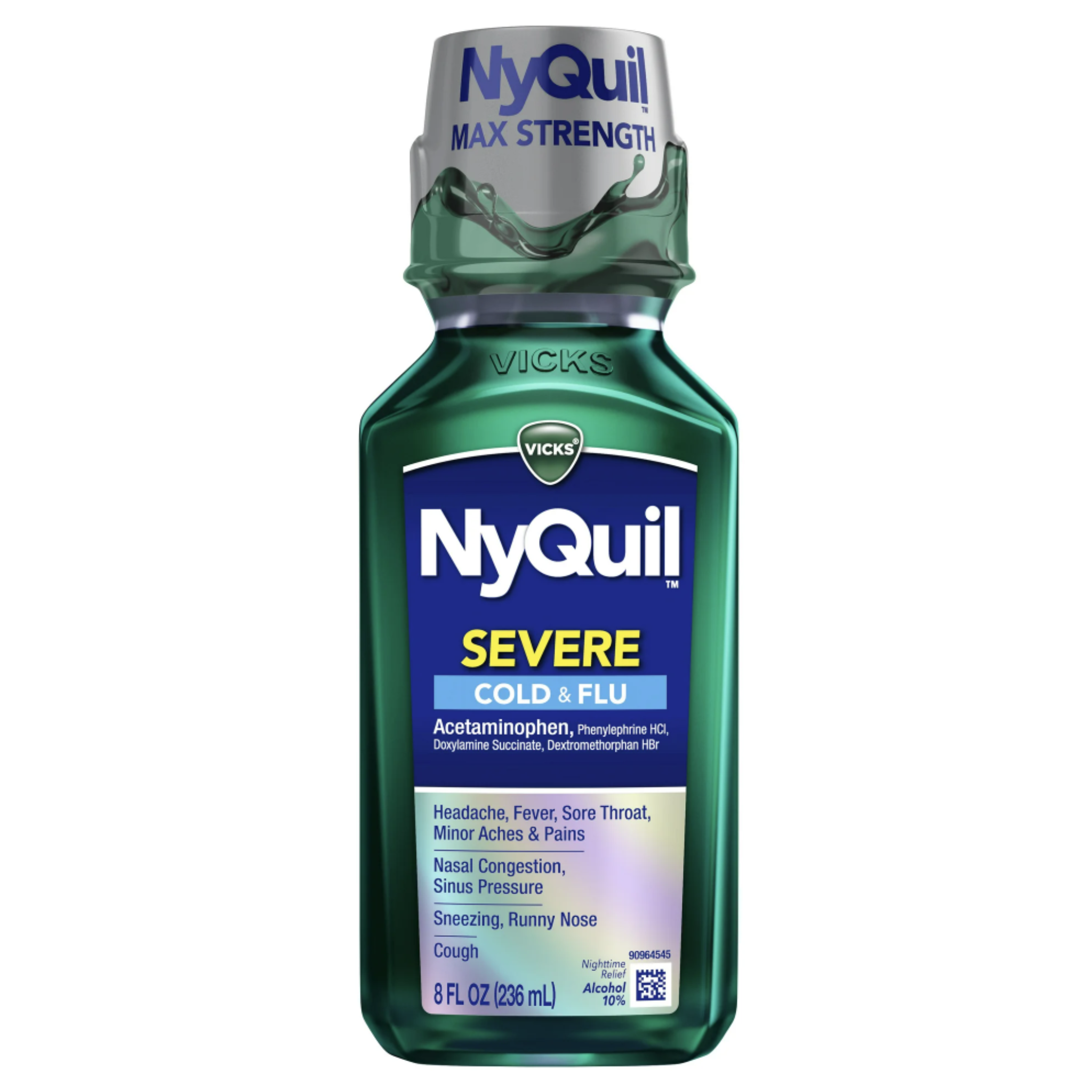 Vicks NyQuil Severe Max Strength Cold, Cough & Flu Medicine, 8 fl oz