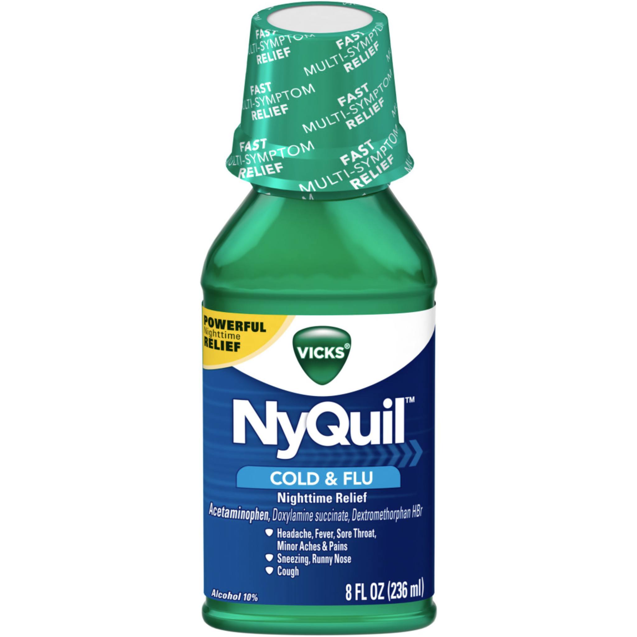 Vicks Nyquil Cold & Flu Nighttime Relief Liquid, Original Flavor 8 Oz