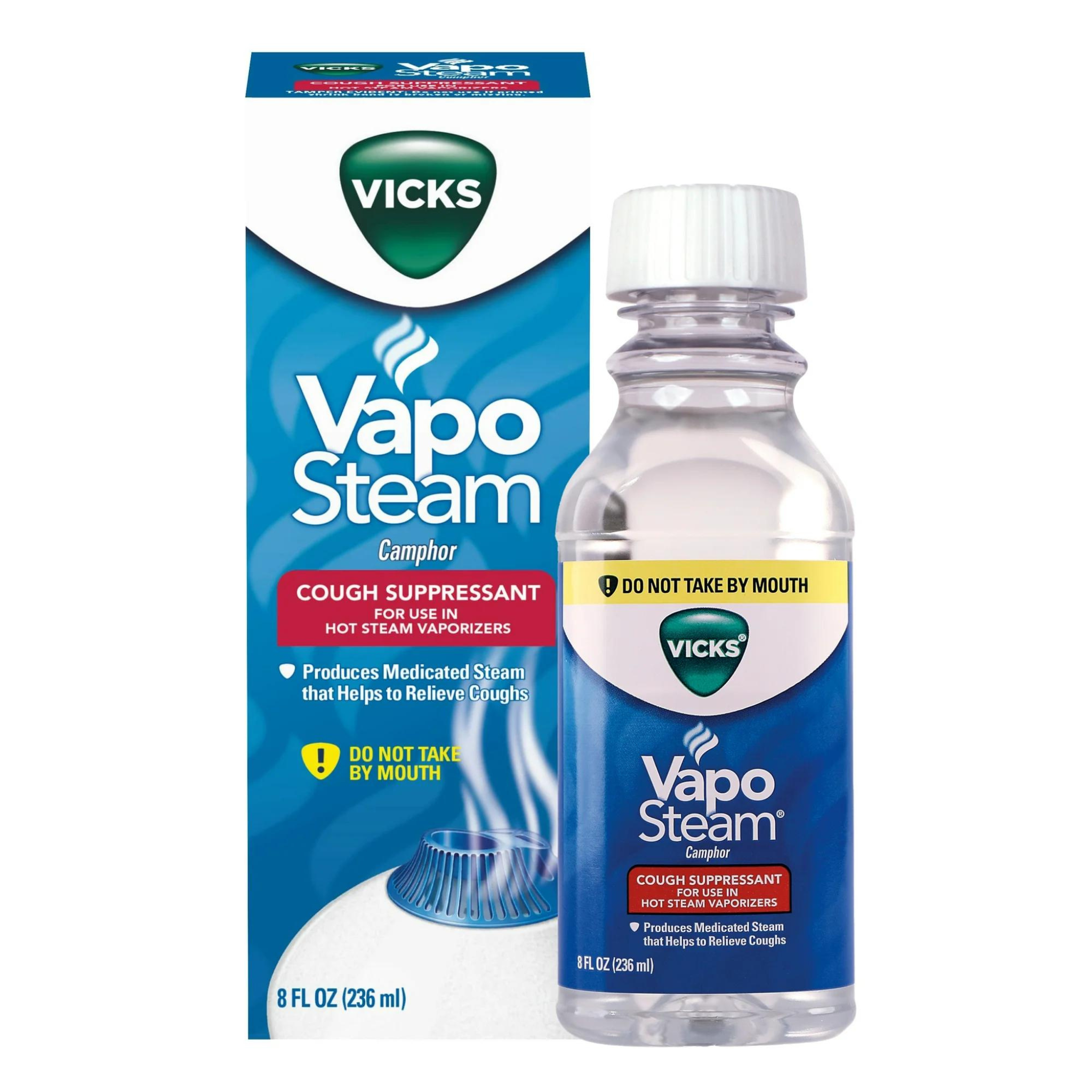 Vicks Vapo Steam Over the Counter Cough Suppressant, Liquid for Use in Vicks Hot Vaporizers, 8 fl oz