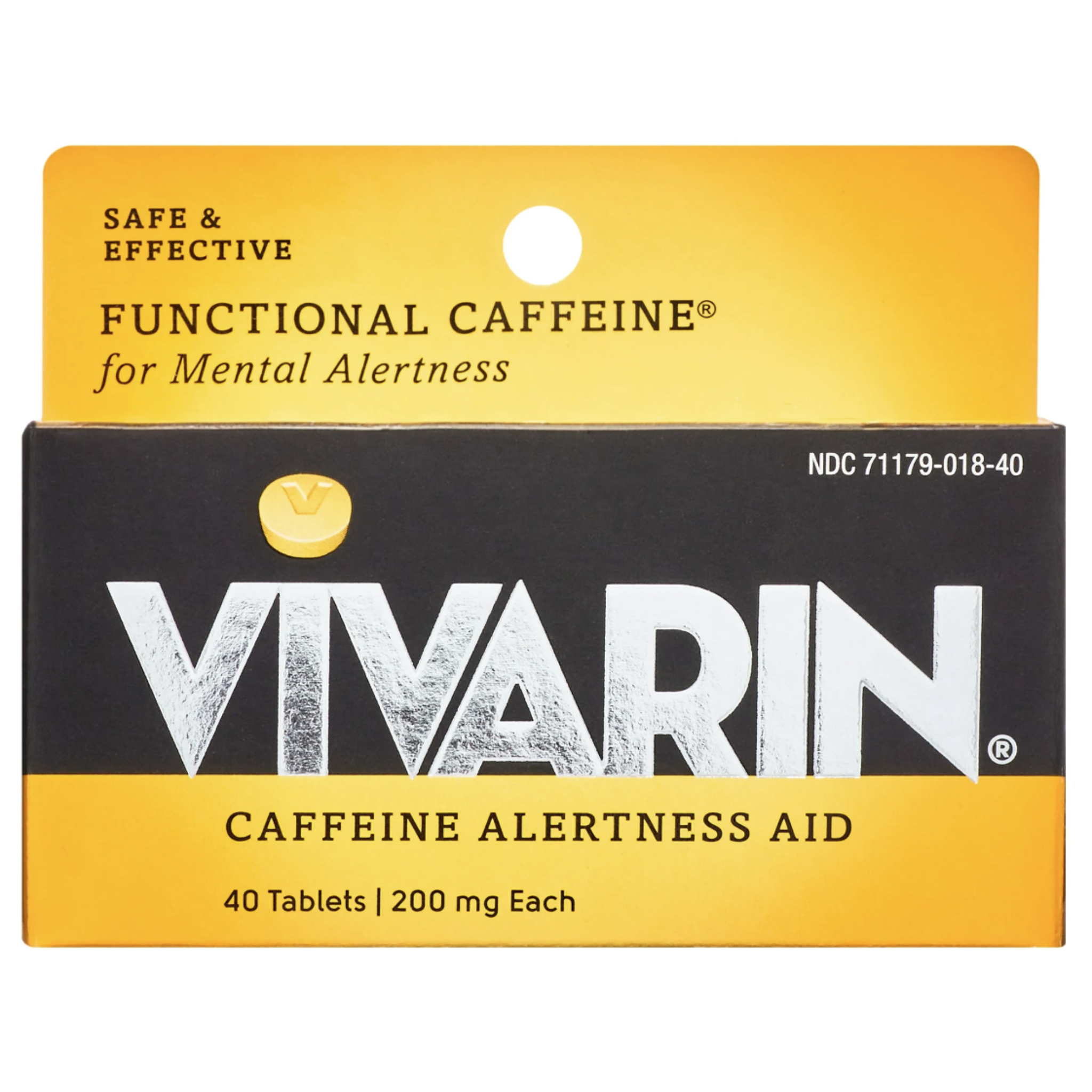 Vivarin Caffeine Pills Safe and Effective Energy Support Helps You Stay Awake, No Calories, 40 Ct