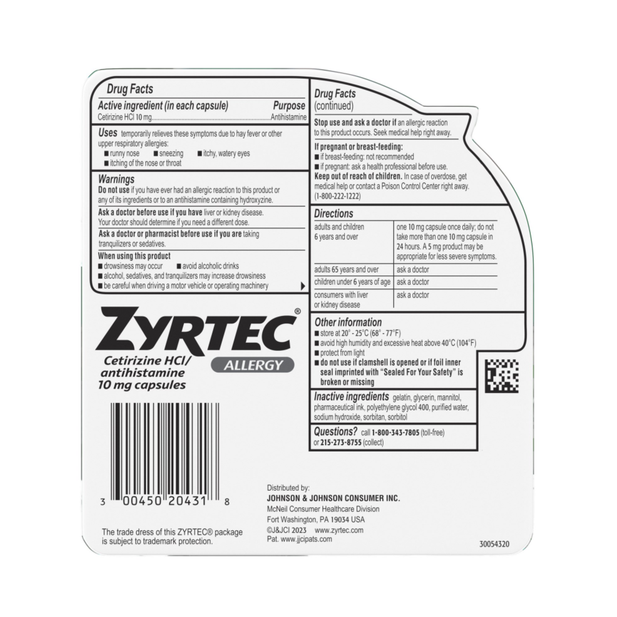 Zyrtec 24 Hour Allergy Relief Liquid Gels, 10 mg Cetirizine HCl, 12 Ct