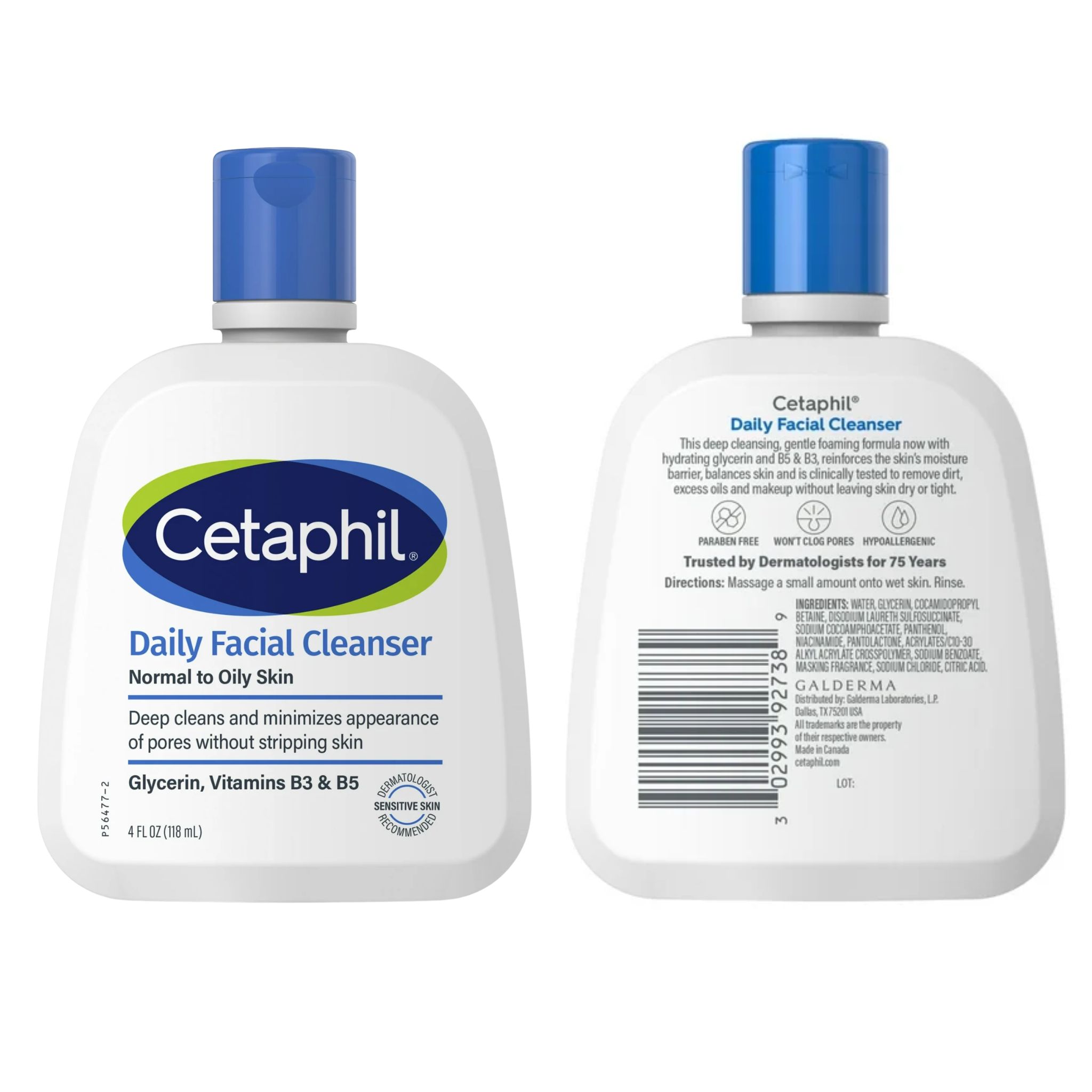 Cetaphil, Daily Facial Cleanser,  Gentle Cleansing for Sensitive Skin, 4 oz