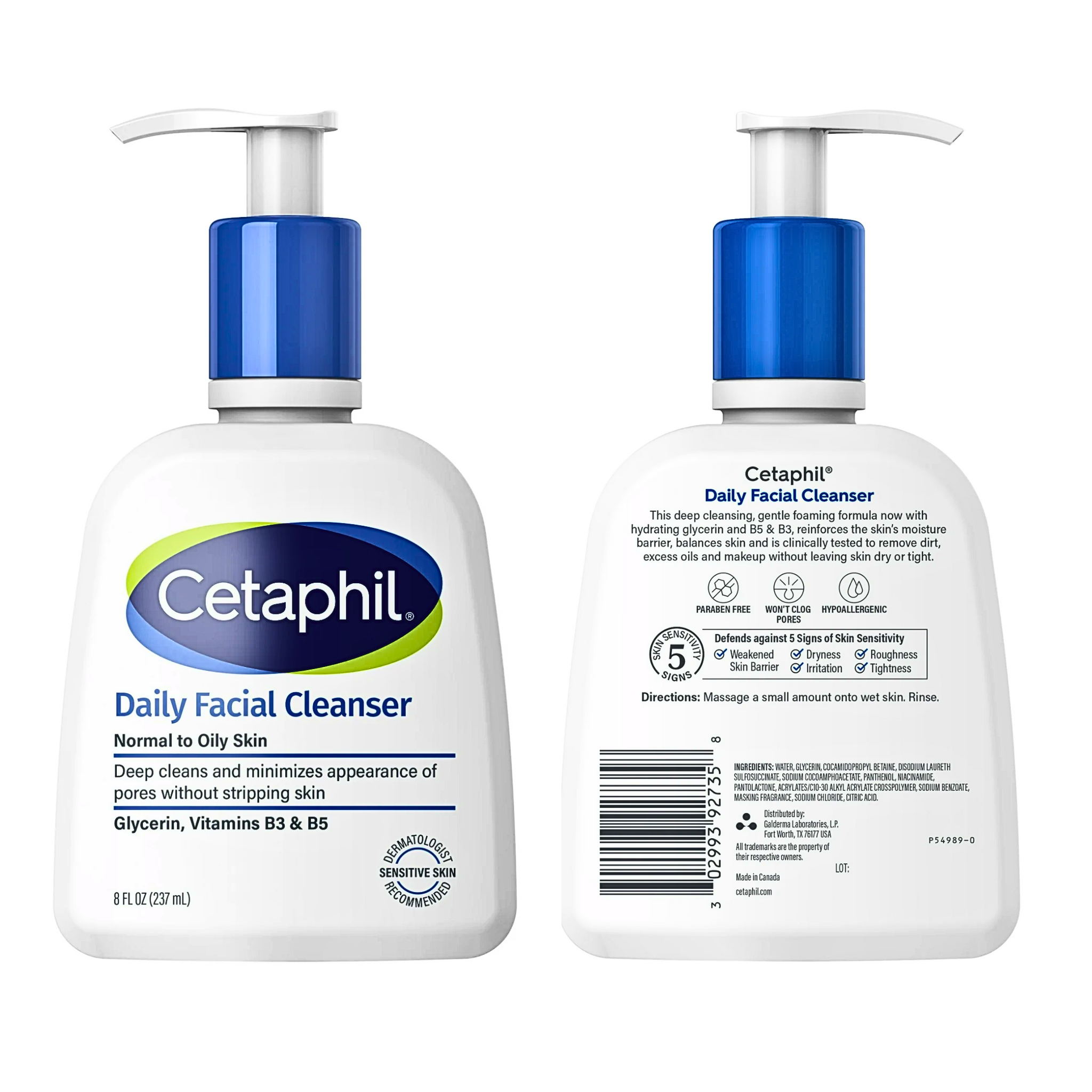 Cetaphil, Daily Facial Cleanser,  Gentle Cleansing for Combination Skin, 8 oz