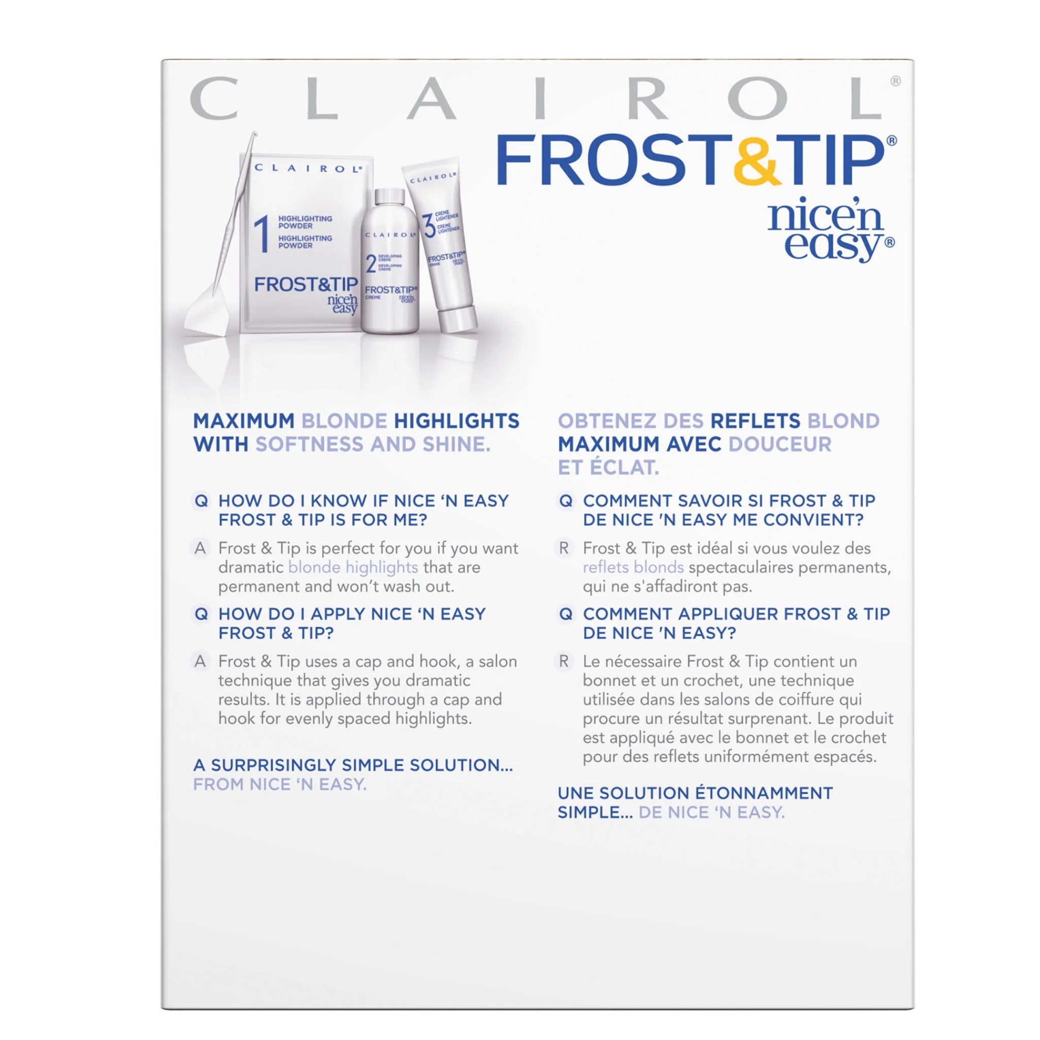 Clairol, Nice 'n Easy Frost & Tip Hair Highlights Creme Kit, Easy Application, Salon-Quality Results, 1 Pack