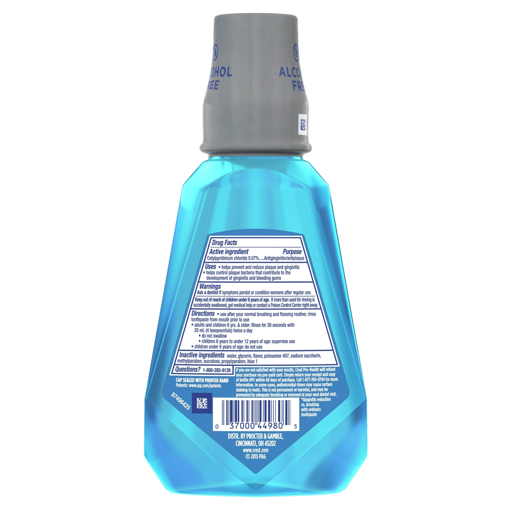 Crest, Pro-Health Alcohol-Free Mouthwash, Clean Mint Flavor, Germ Protection & Fresh Breath, 8.4 fl oz