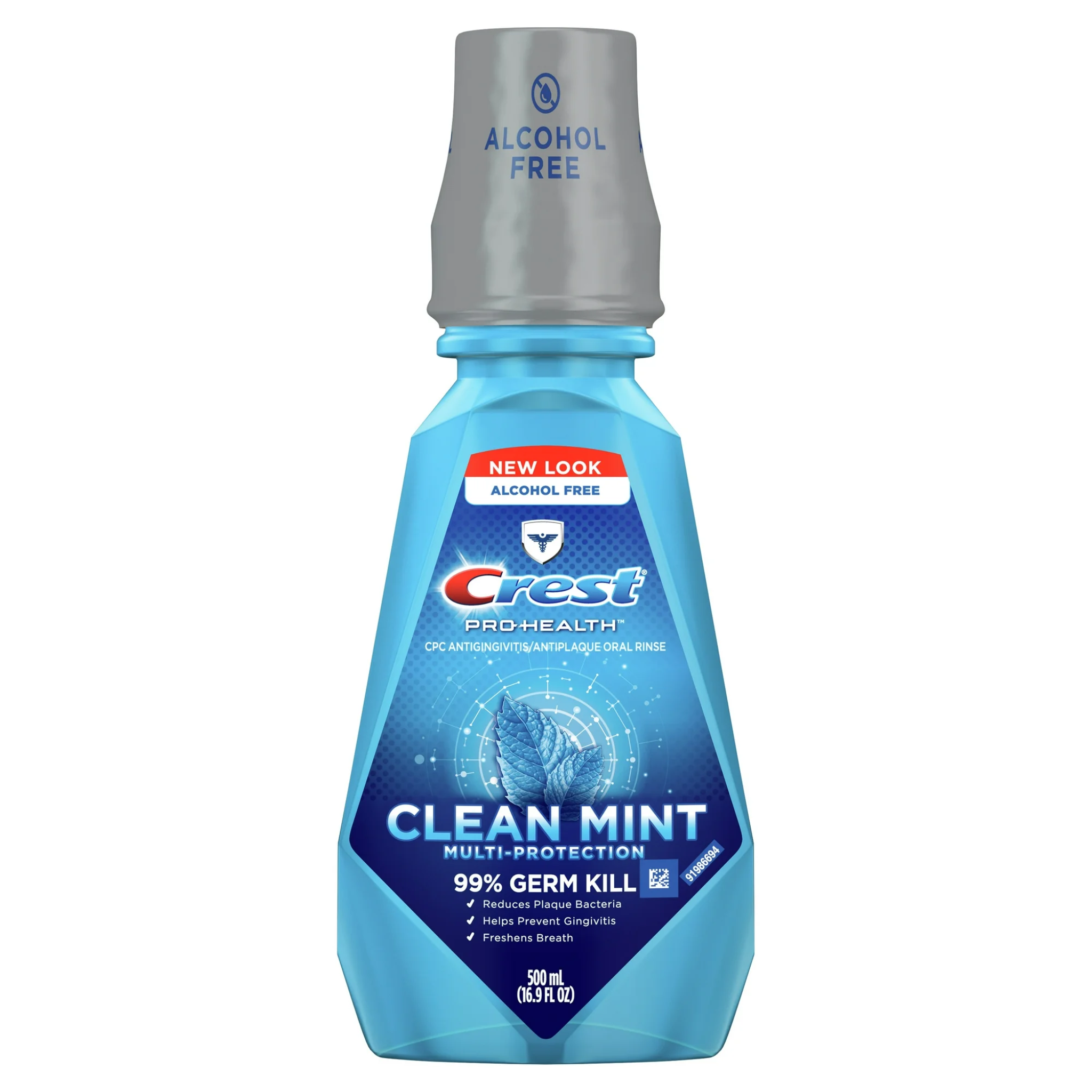 Crest, Pro-Health Alcohol-Free Mouthwash, Clean Mint Flavor, Germ Protection & Fresh Breath, 16.9 fl oz