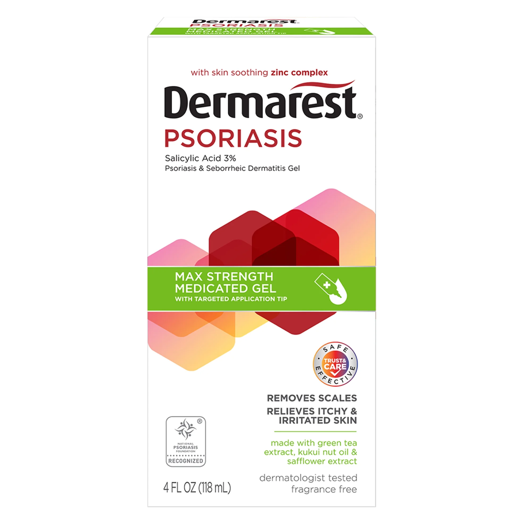 Dermarest, Psoriasis Medicated Skin Treatment Gel, Fast-Acting Relief for Dry & Irritated Skin, 4 oz Tube