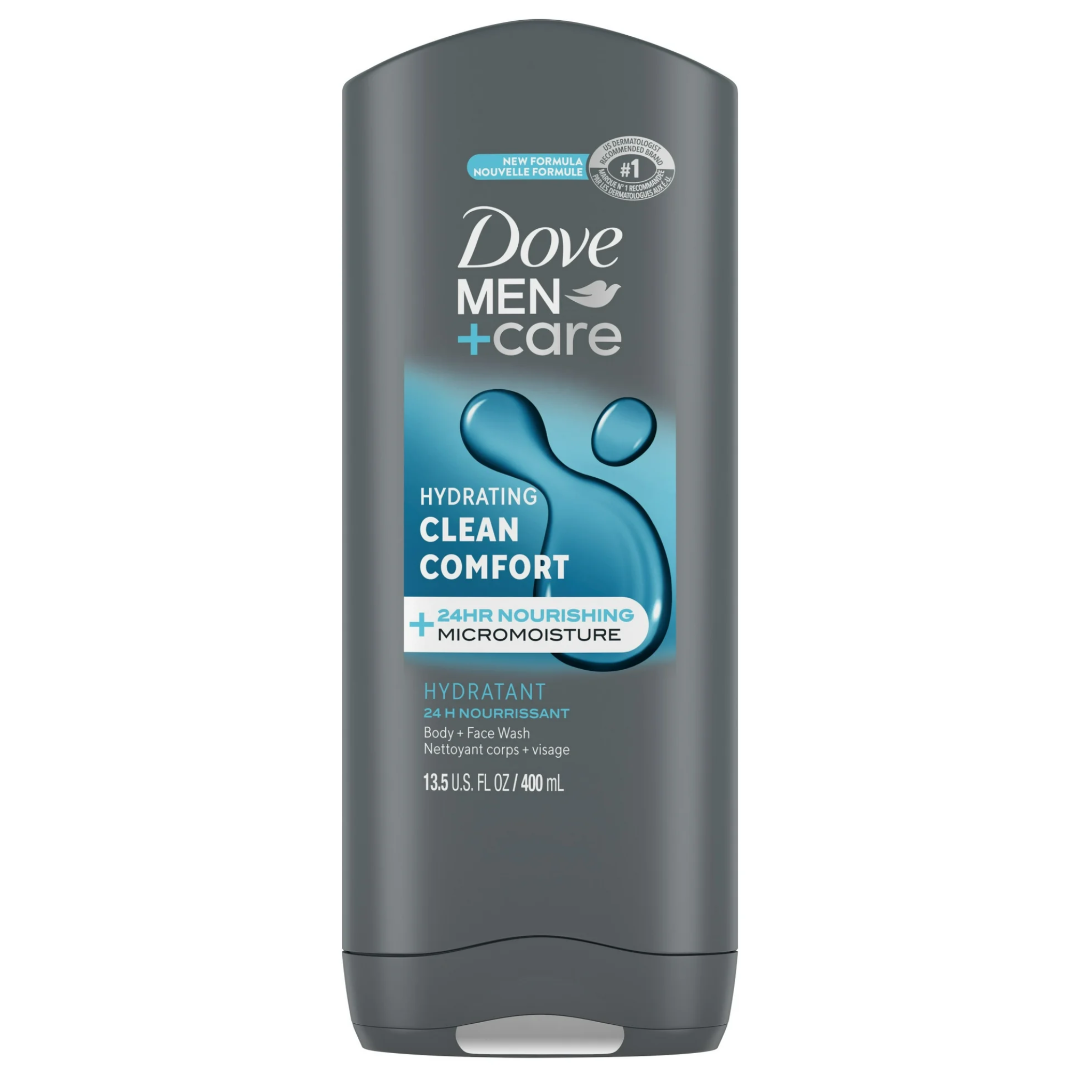 Dove Men+Care®, Clean Comfort Body and Face Wash, Refreshing and Hydrating Cleanser for All Skin Types, 13.5 fl oz