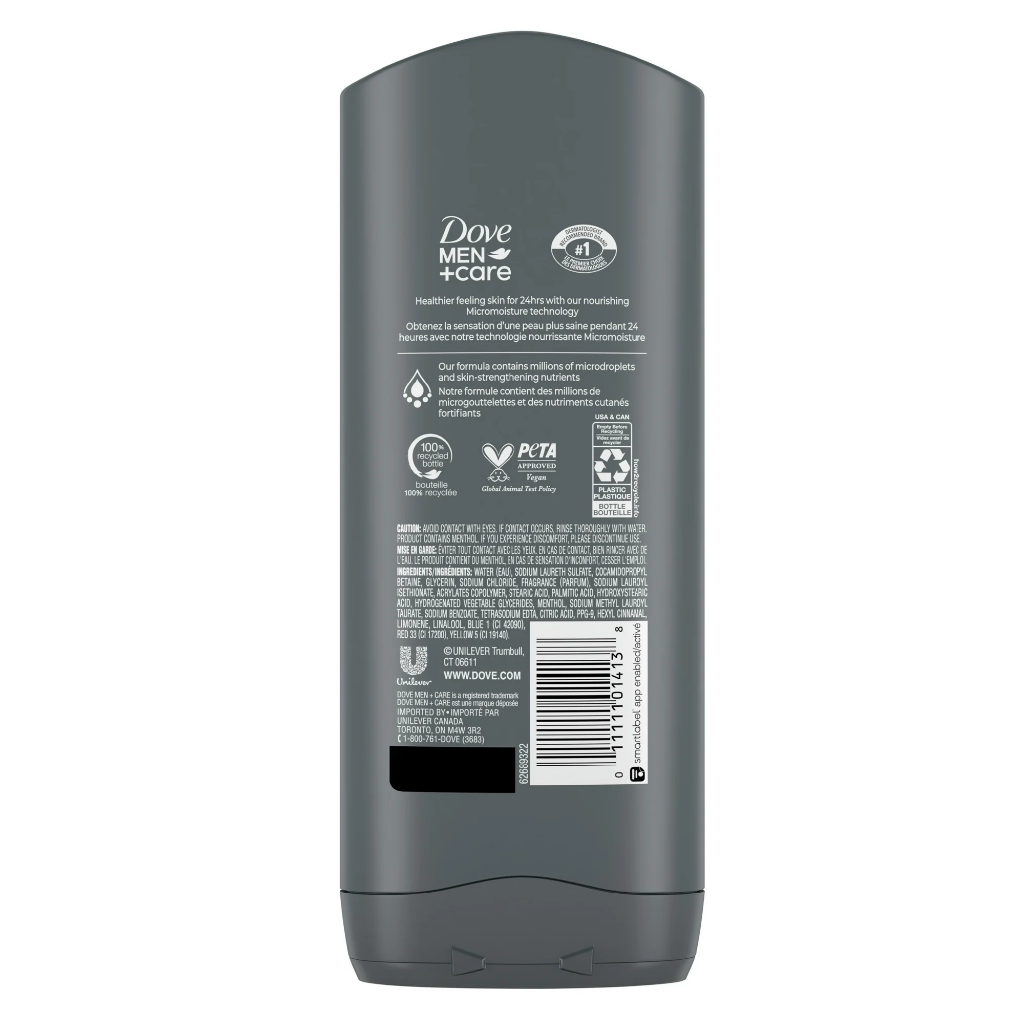 Dove Men+Care®, Refreshing Face & Body Wash, Hydrating Daily Cleanser for All Skin Types, 13.5 oz