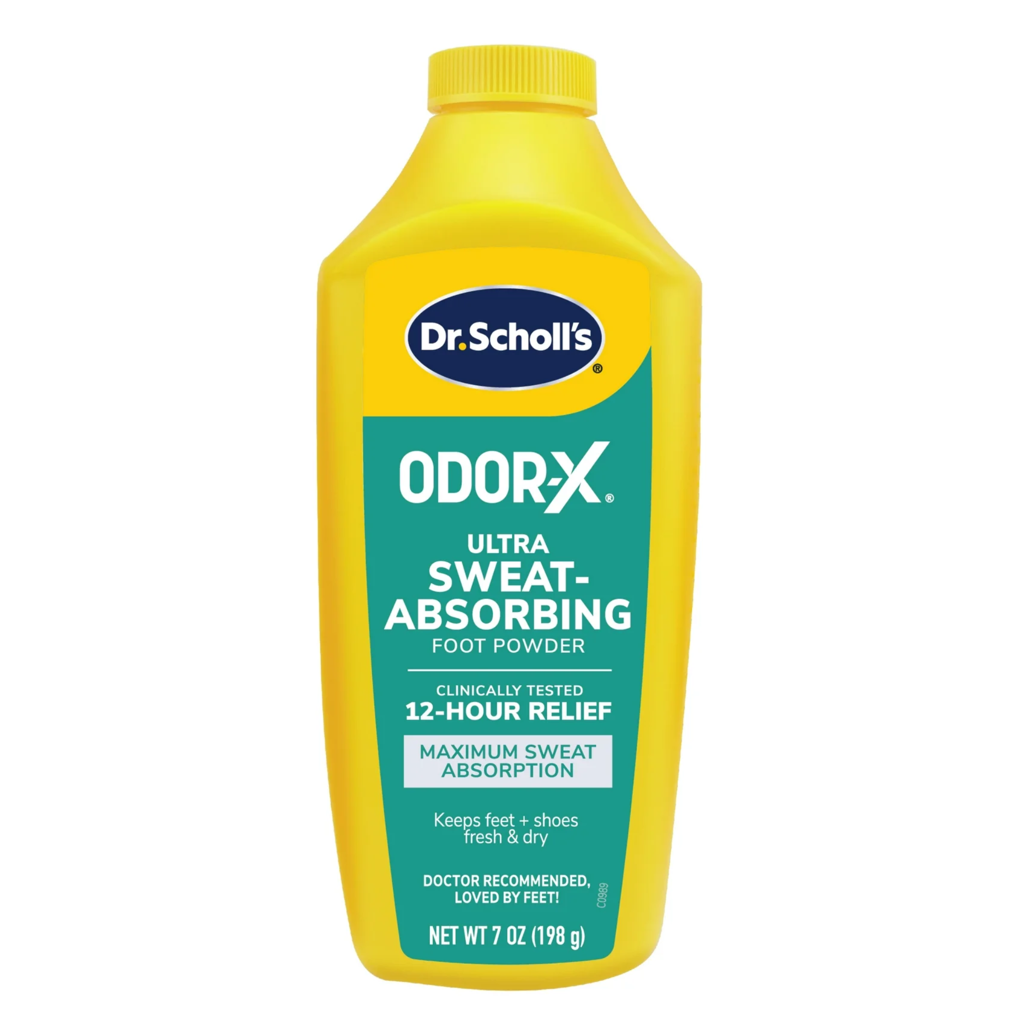 Dr. Scholl’s, Odor-X Ultra Sweat-Absorbing Foot Powder, Unscented, Controls Moisture and Neutralizes Odors, 7 oz, 1 Count