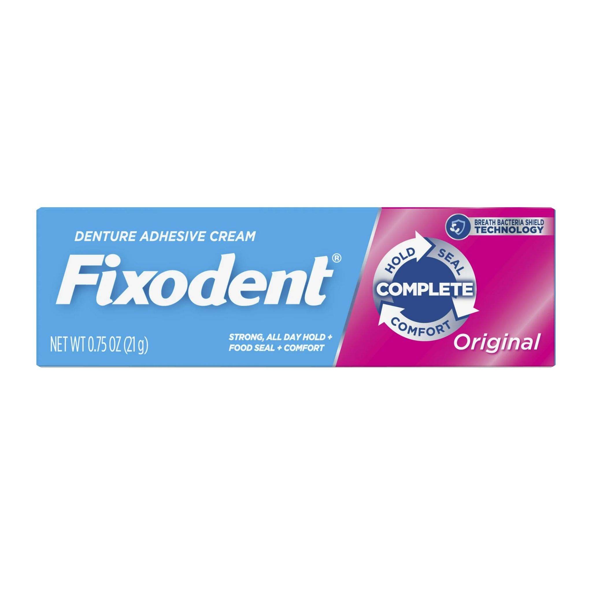 Fixodent, Original Secure Denture Adhesive Cream, Long-Lasting Hold, 0.75 oz