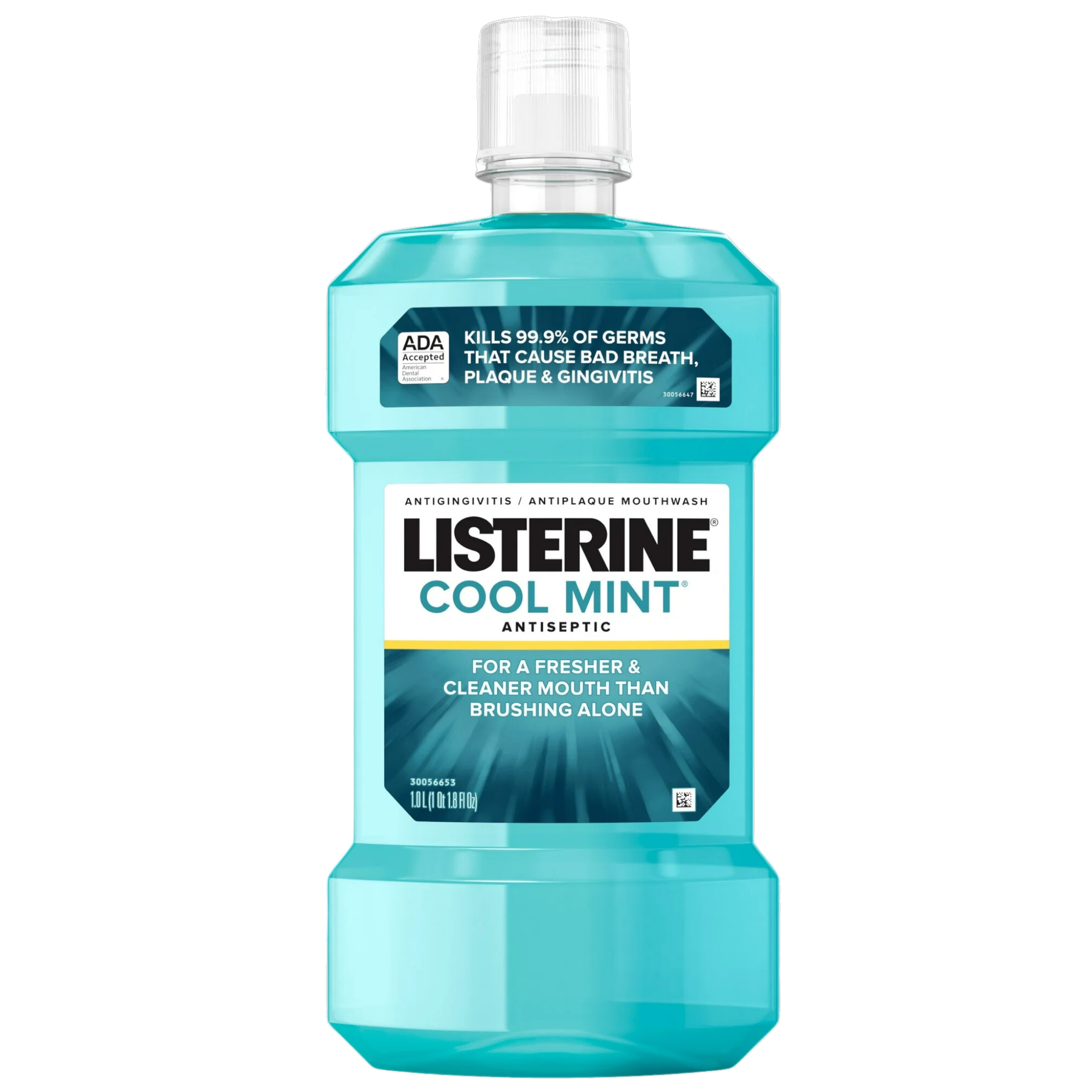 Listerine, Cool Mint Antiseptic Mouthwash, Fights Bad Breath and Plaque, Oral Care Solution, 1 Liter