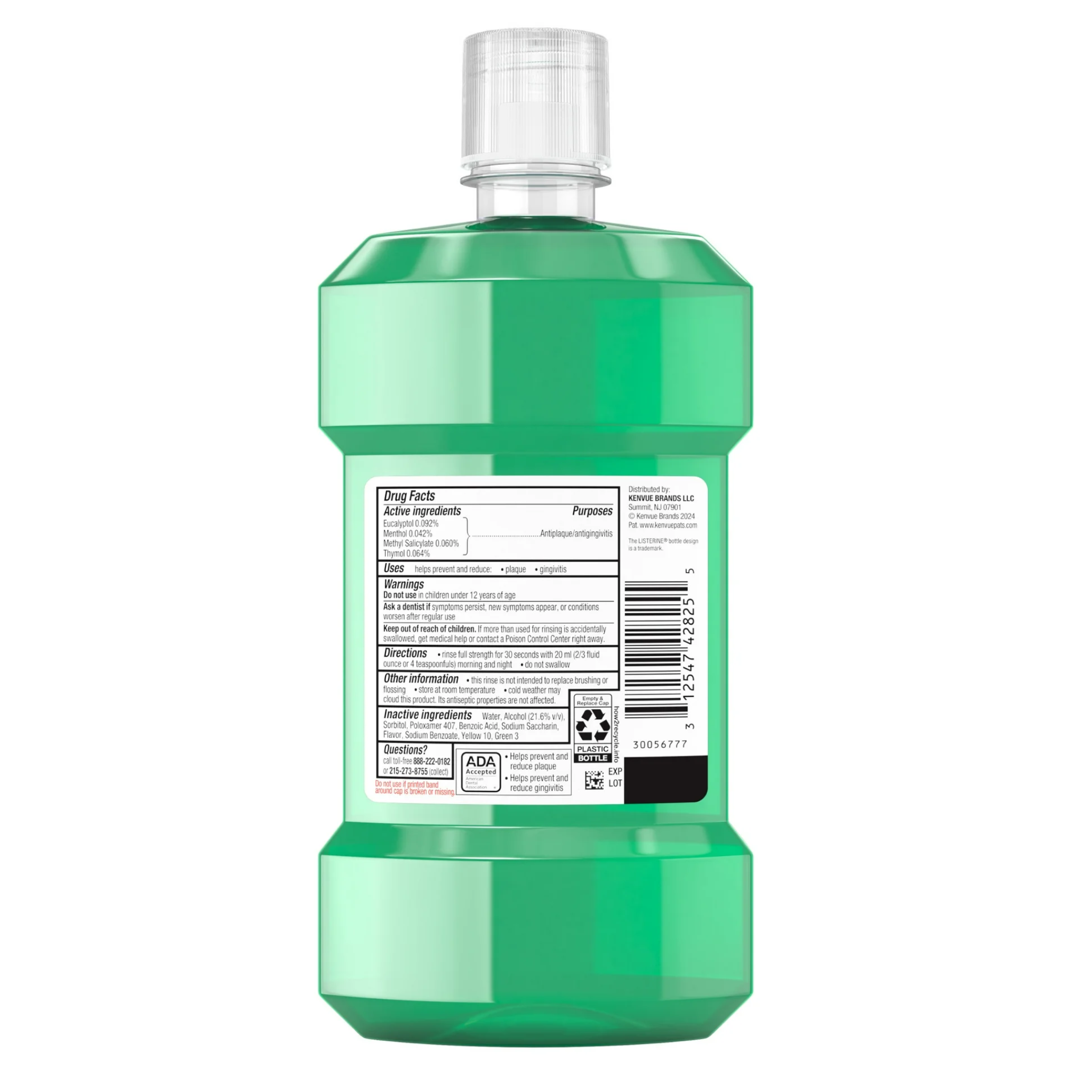 Listerine, Freshburst Antiseptic Mouthwash, Mint Flavor for Oral Care, 500 mL