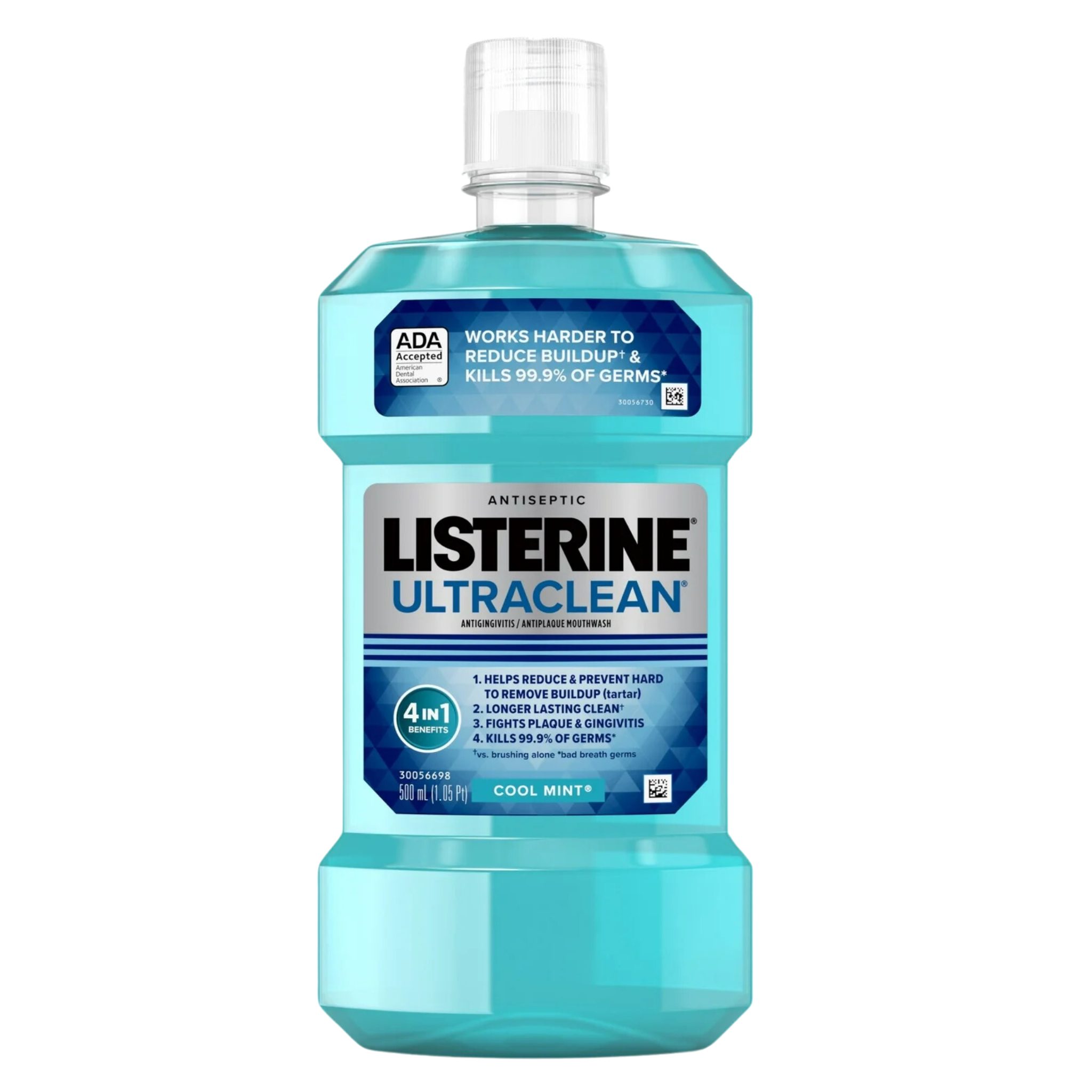 Listerine, Ultraclean Antiseptic Mouthwash, Oral Care for Gingivitis, Cool Mint, 500 mL