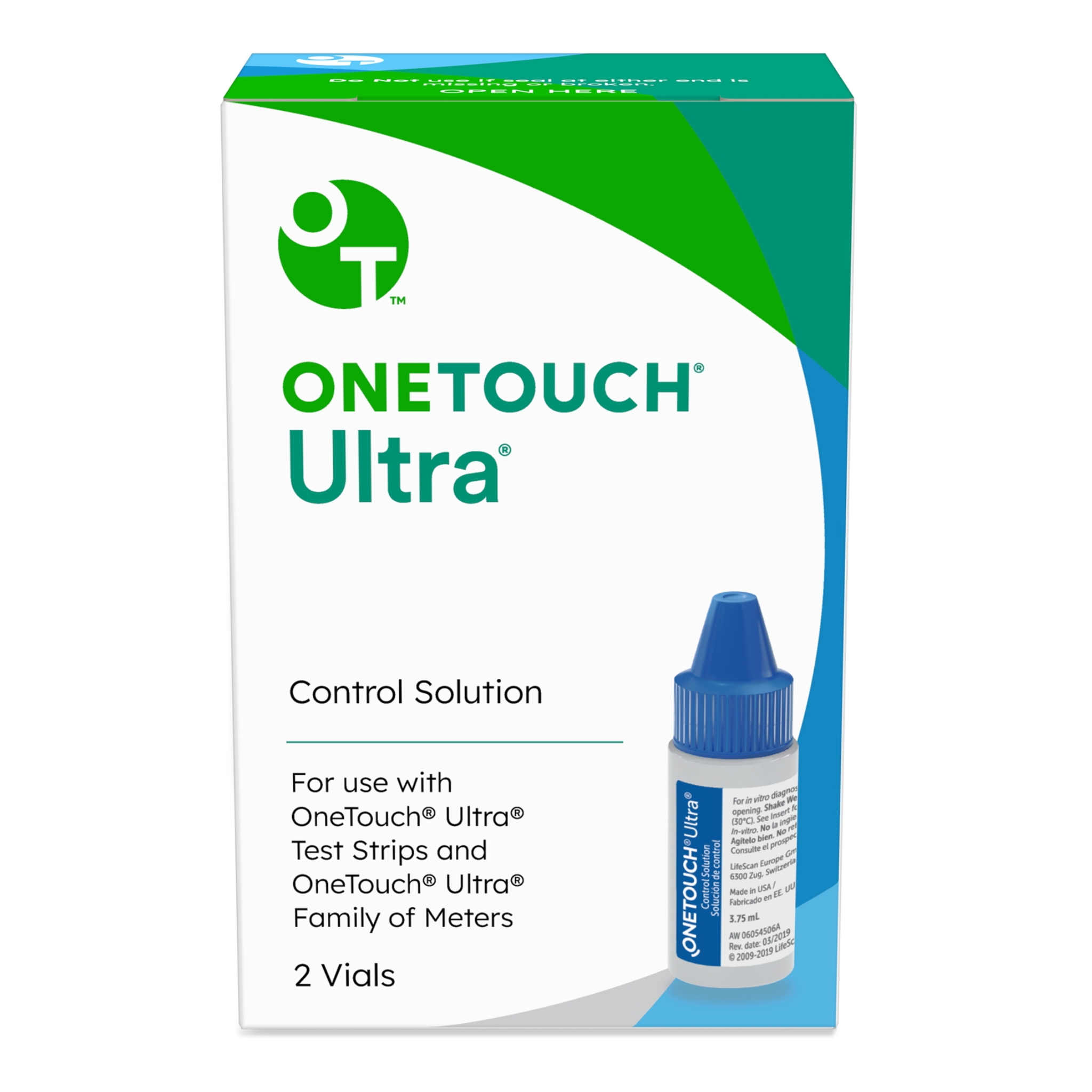 OneTouch, Ultra Control Solution, Ensures Glucose Meter Accuracy, 2.0 Vials