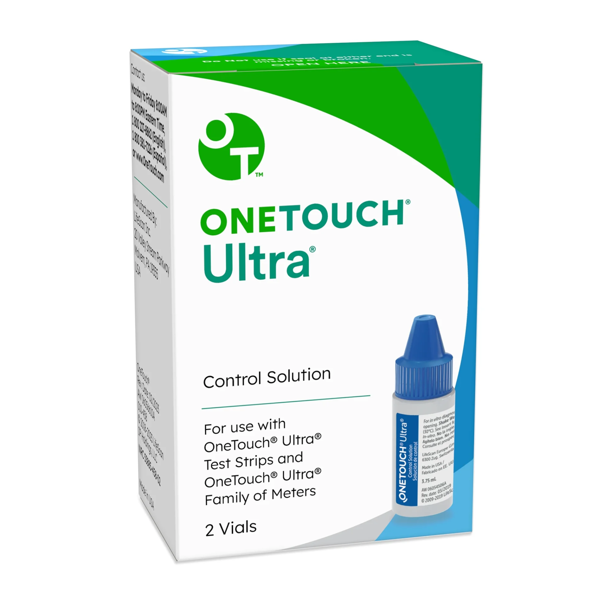 OneTouch, Ultra Control Solution, Ensures Glucose Meter Accuracy, 2.0 Vials