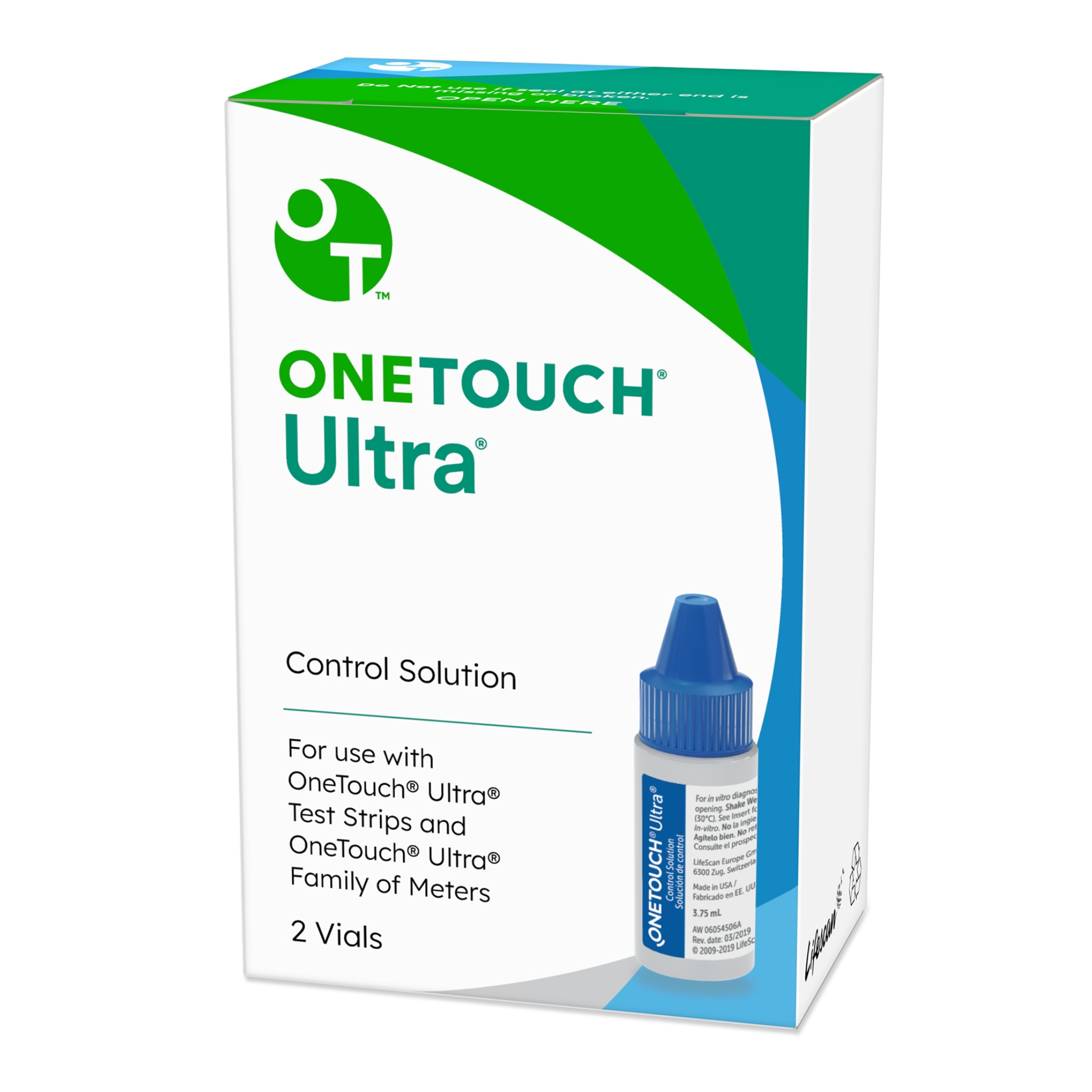 OneTouch, Ultra Control Solution, Ensures Glucose Meter Accuracy, 2.0 Vials