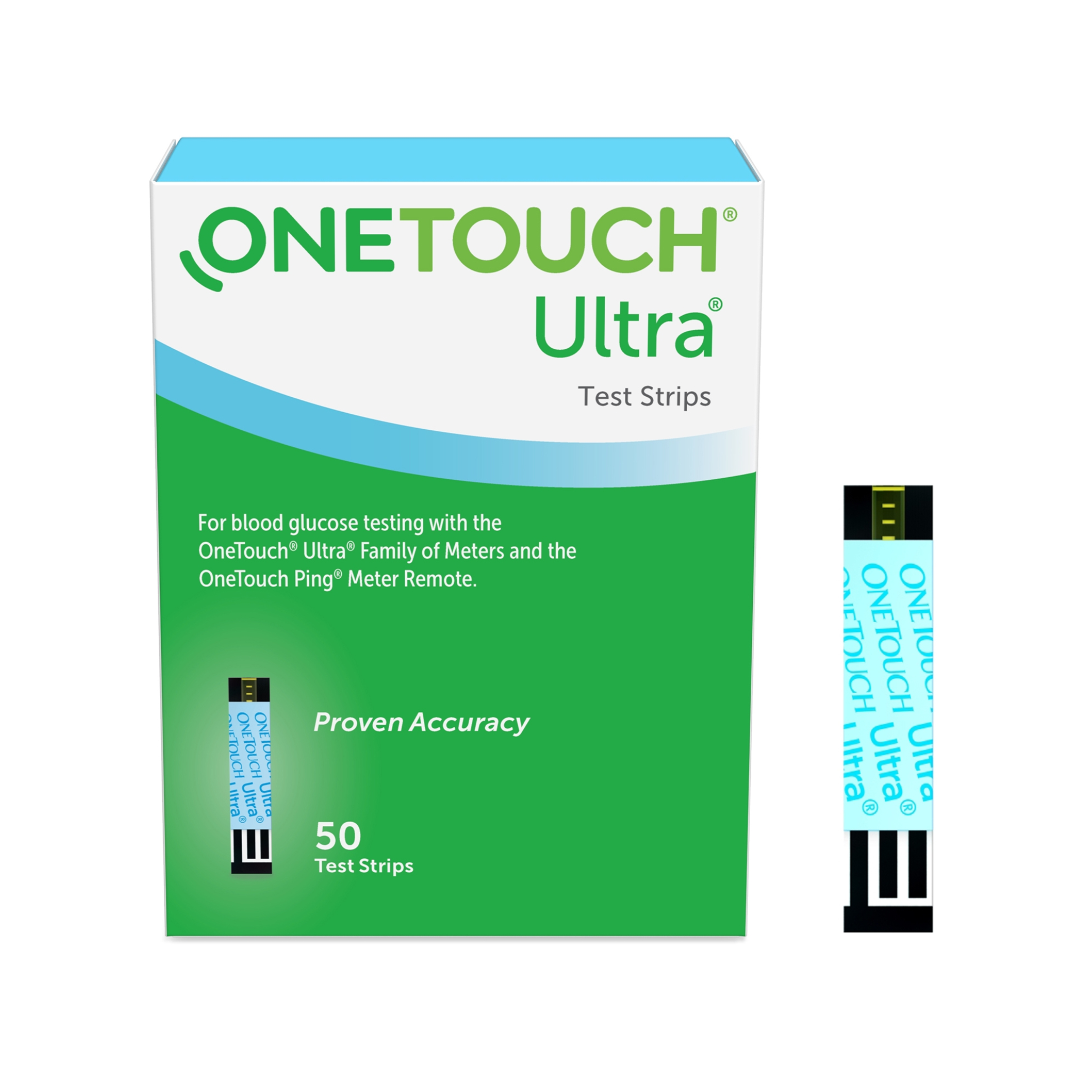 OneTouch, Ultra Blue Test Strips, Accurate Blood Glucose Monitoring for Diabetes, 50 Count