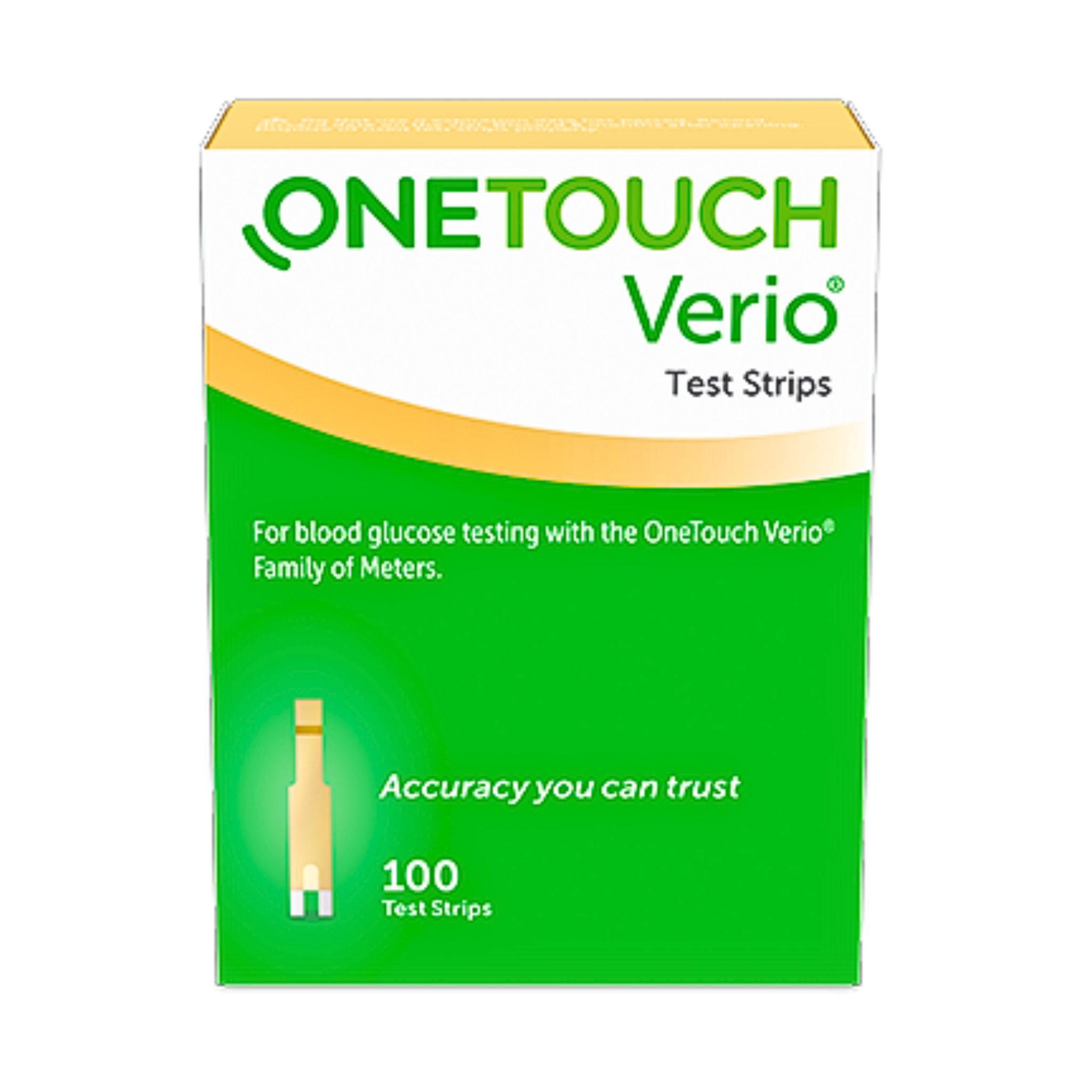 OneTouch, Verio Test Strips, Accurate Blood Glucose Monitoring for Diabetes, 100 Count