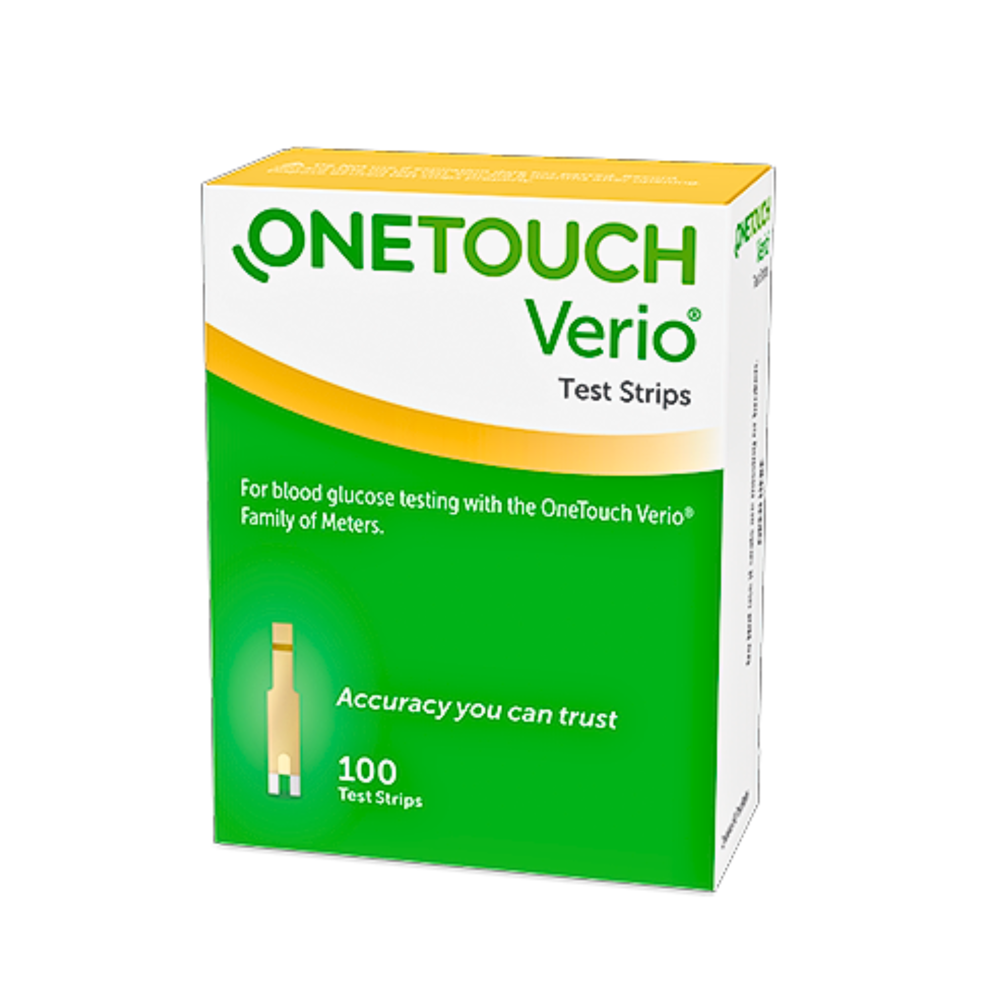 OneTouch, Verio Test Strips, Accurate Blood Glucose Monitoring for Diabetes, 100 Count