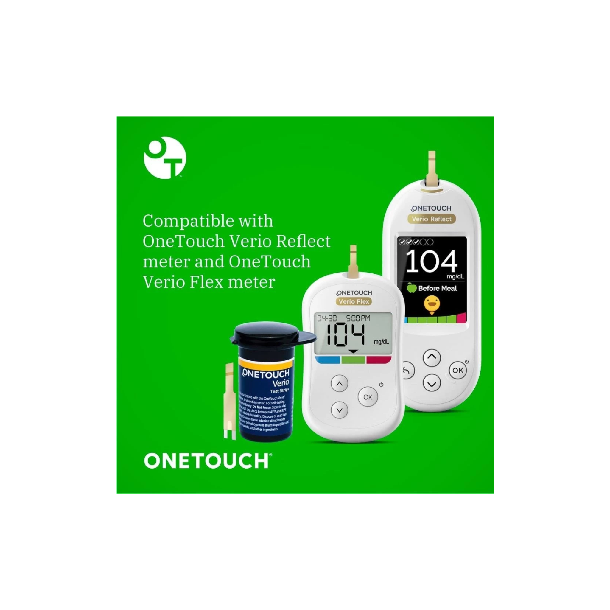 OneTouch, Verio Test Strips, Reliable Blood Glucose Monitoring for Diabetes, 30 Count