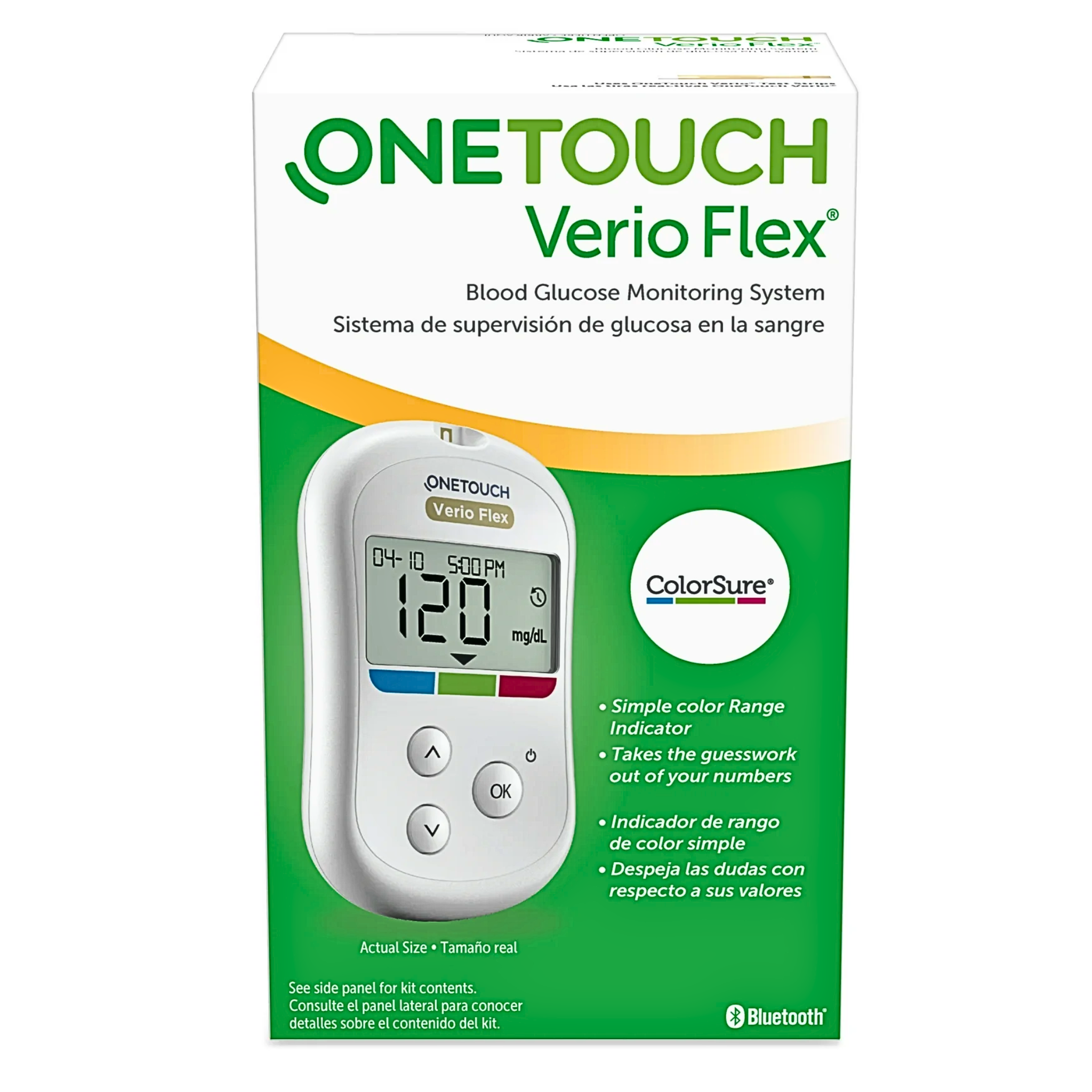 OneTouch, Verio Flex Blood Glucose Meter, Includes Lancing Device & 10 Sterile Lancets for Easy Testing